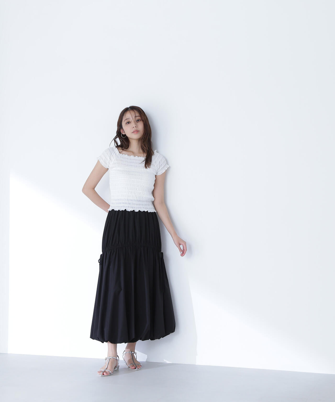 【THINK BEAUTY】タフタギャザーバルーンスカート*