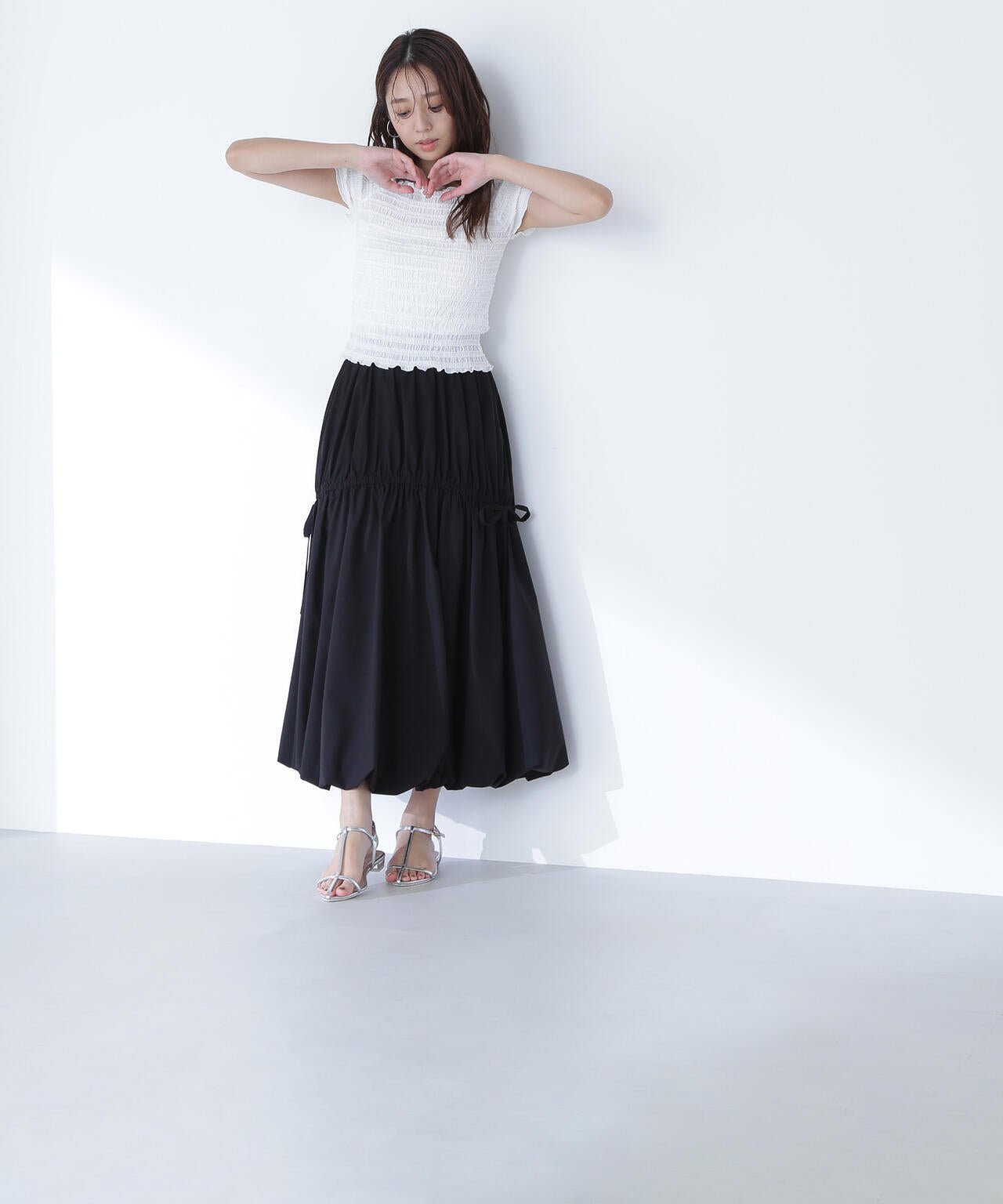 【THINK BEAUTY】タフタギャザーバルーンスカート*