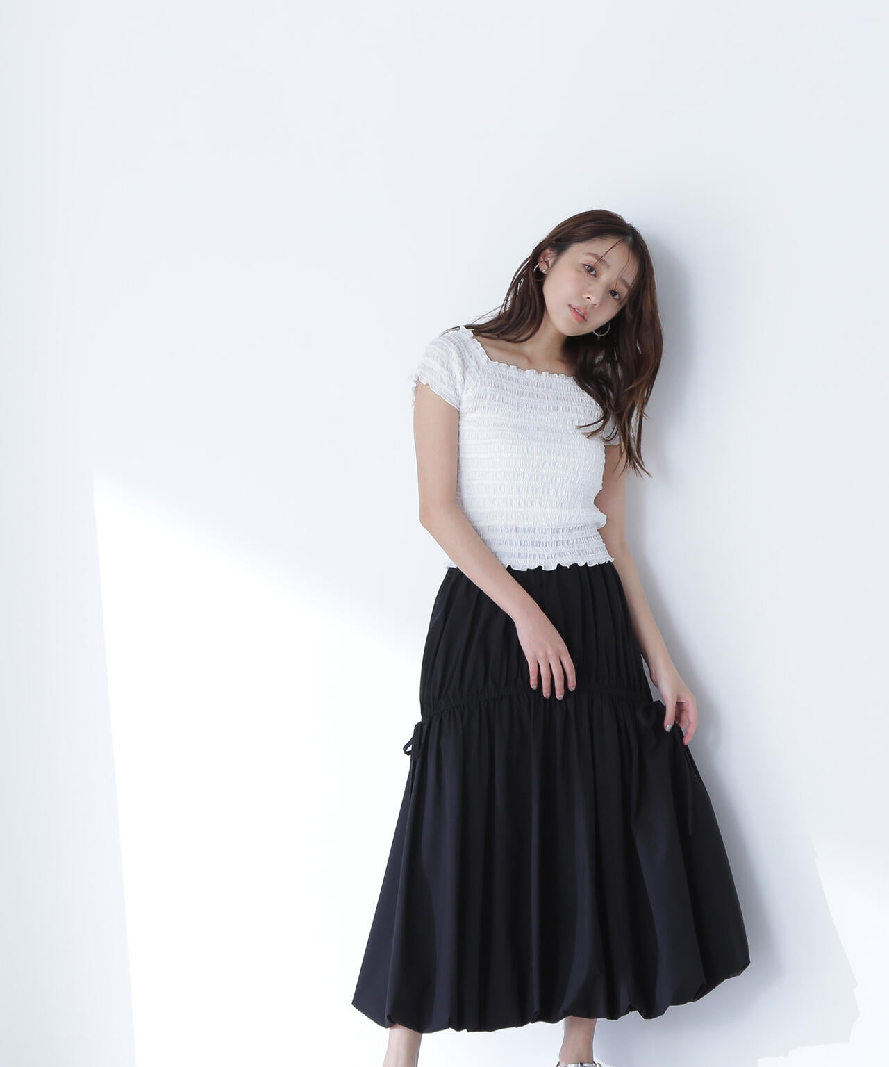 【THINK BEAUTY】タフタギャザーバルーンスカート*