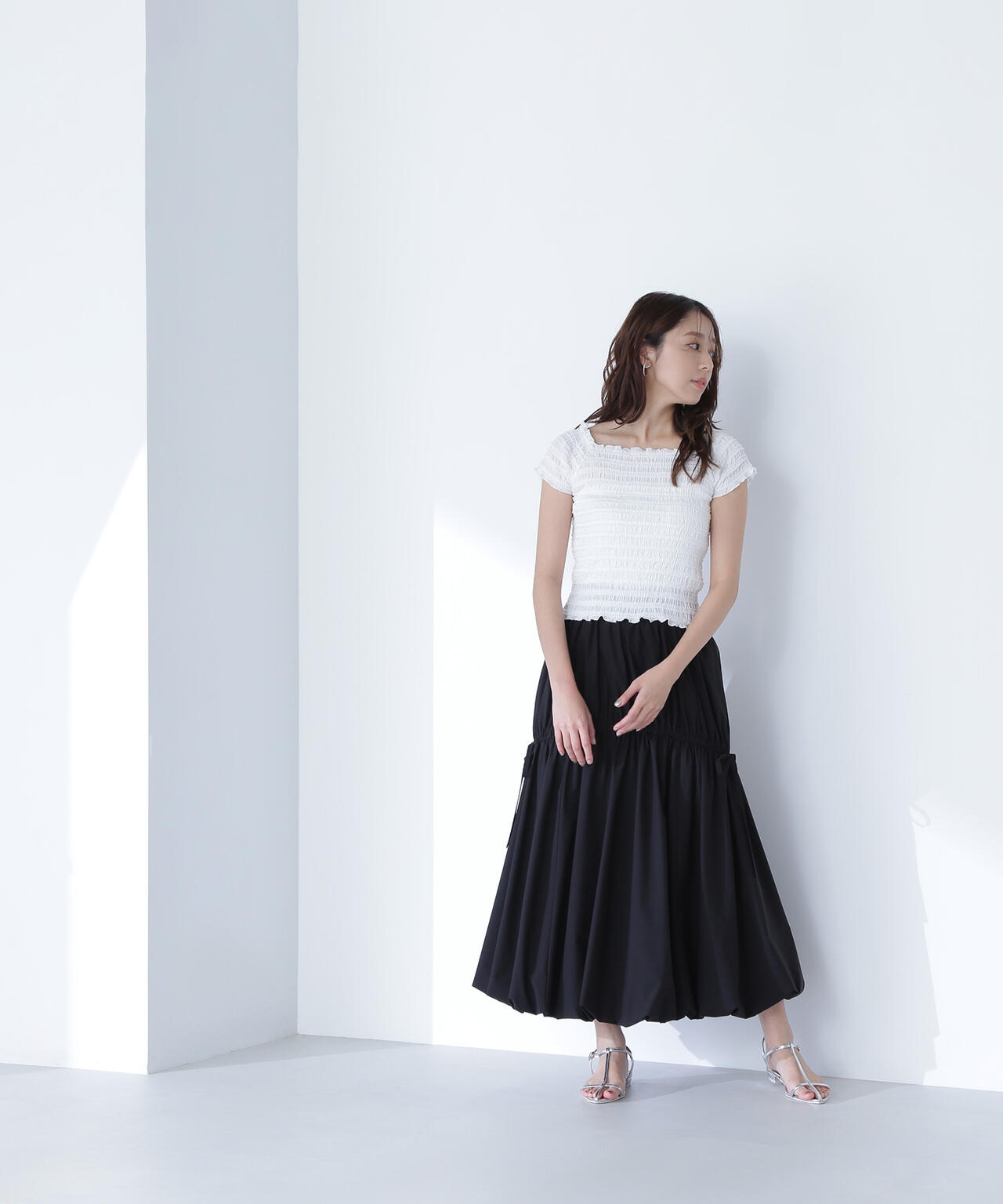 【THINK BEAUTY】タフタギャザーバルーンスカート*