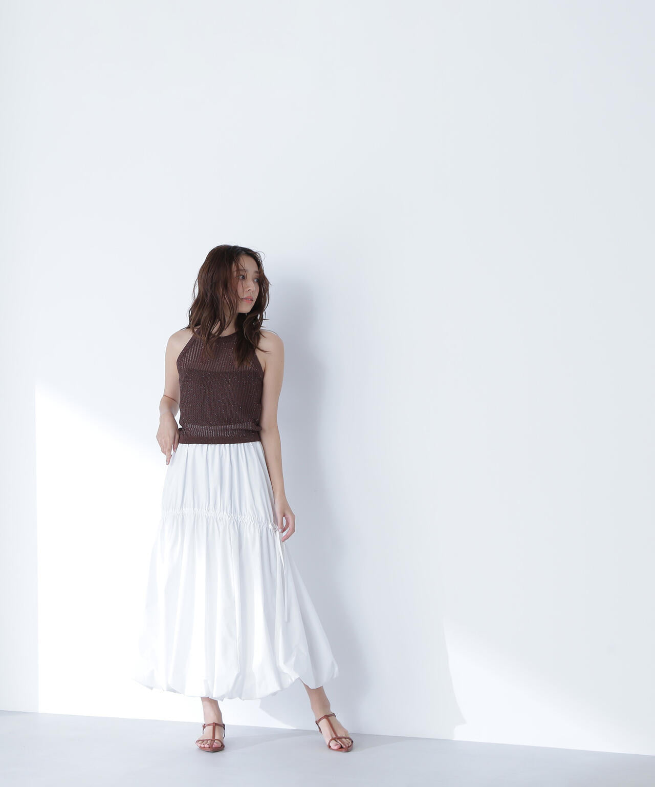 【THINK BEAUTY】タフタギャザーバルーンスカート*