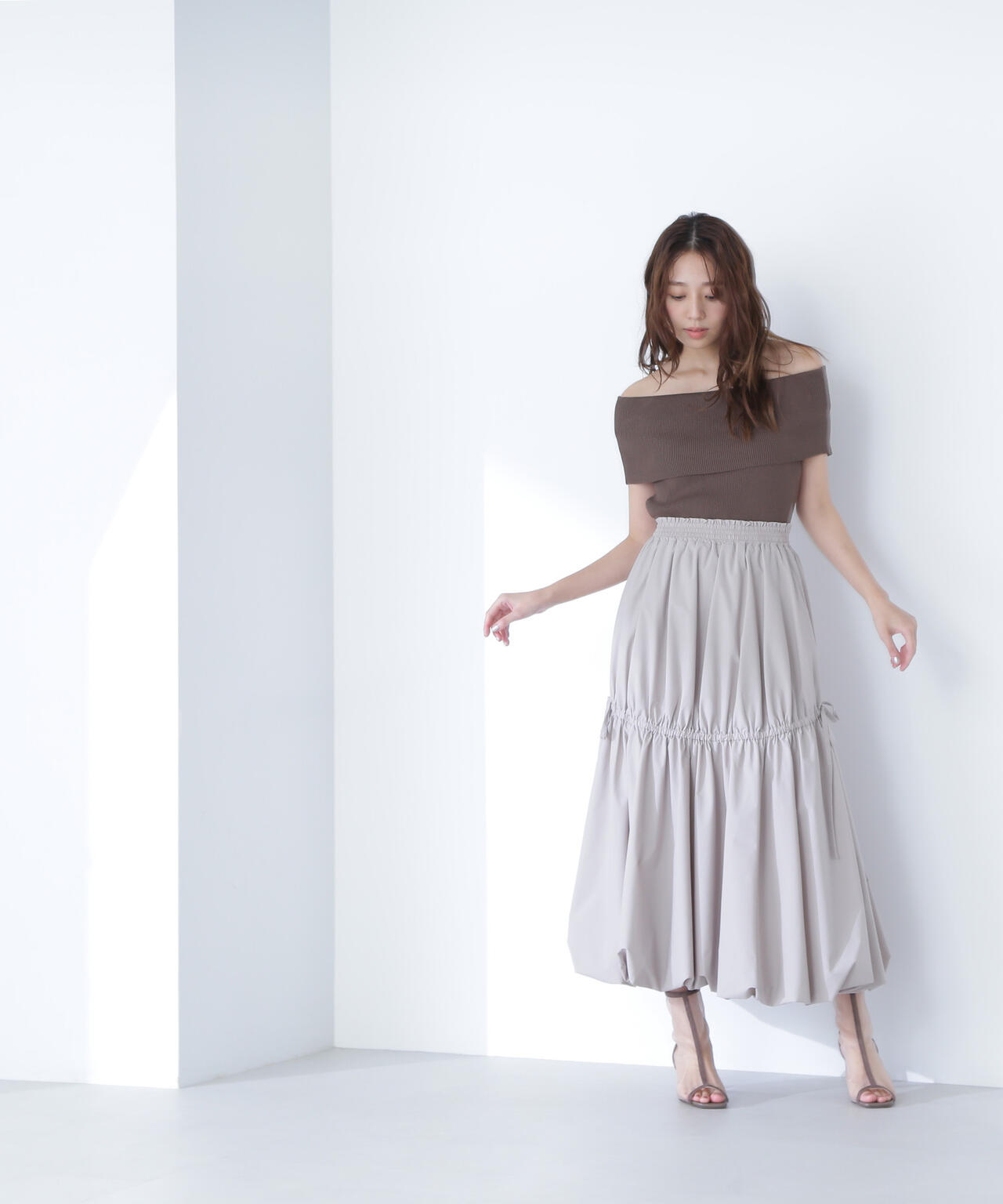 【THINK BEAUTY】タフタギャザーバルーンスカート*
