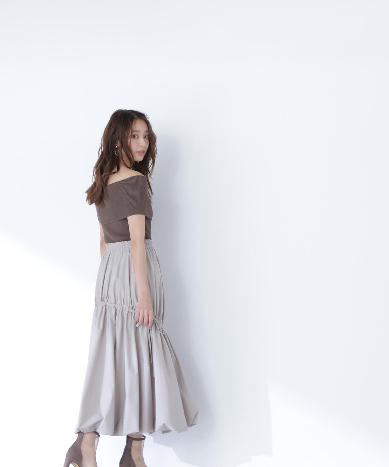 【THINK BEAUTY】タフタギャザーバルーンスカート*