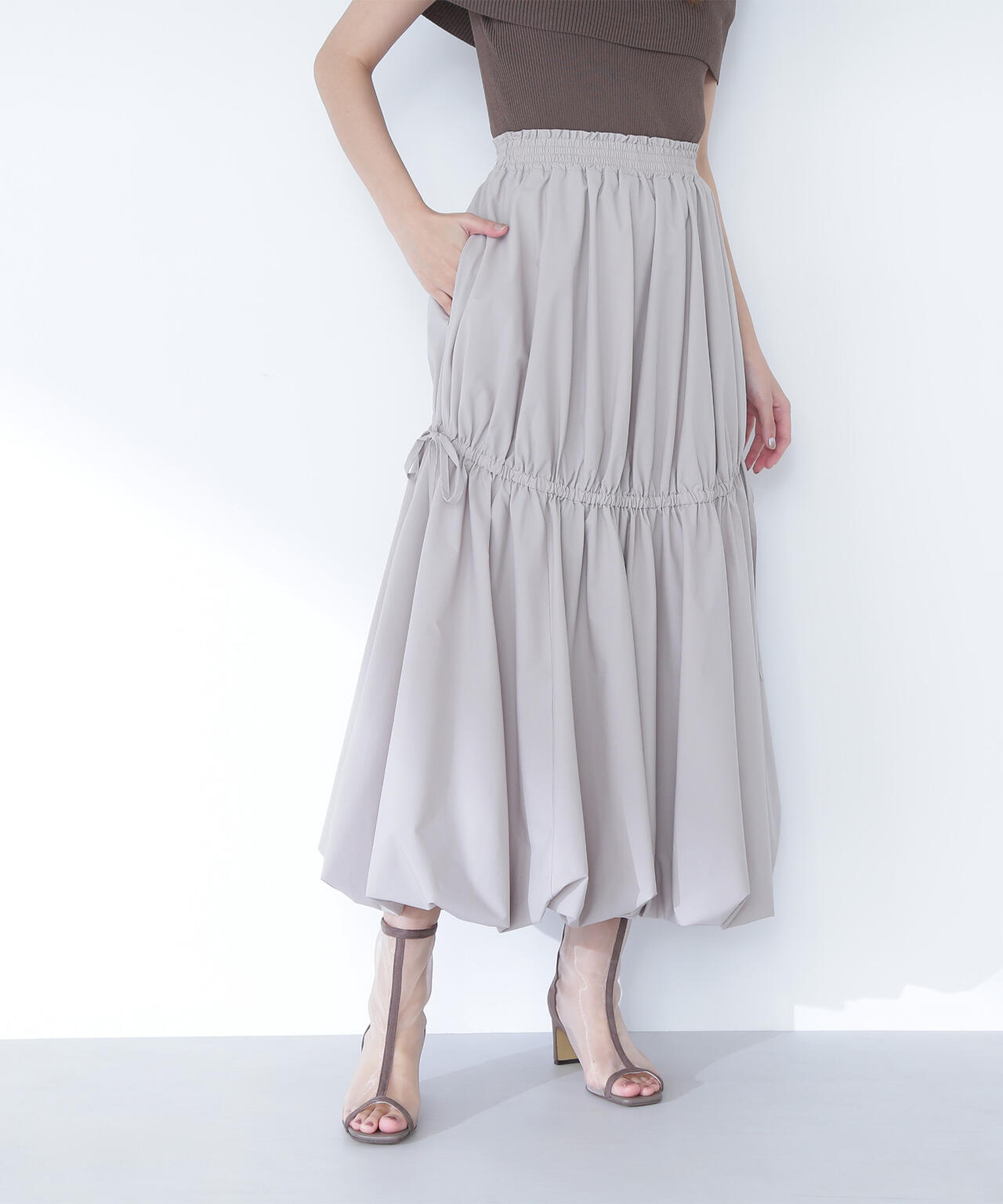 【THINK BEAUTY】タフタギャザーバルーンスカート*