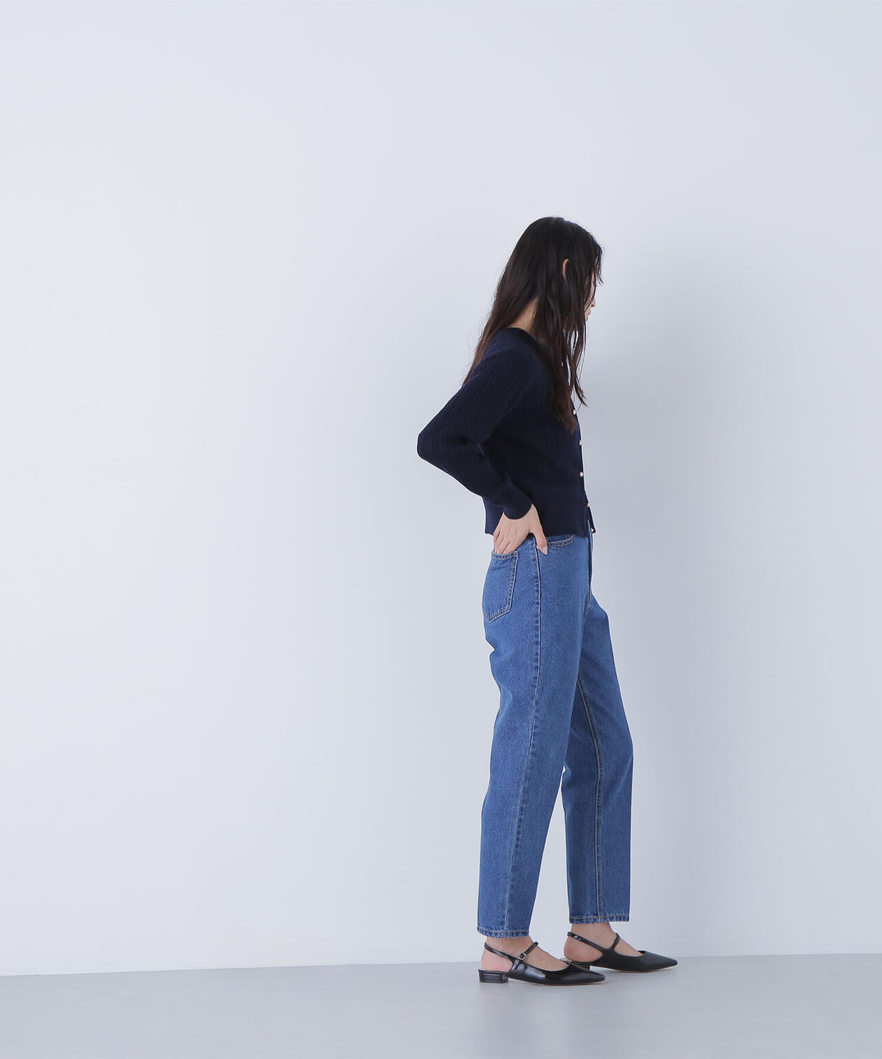 セミテーパードデニムパンツ*
