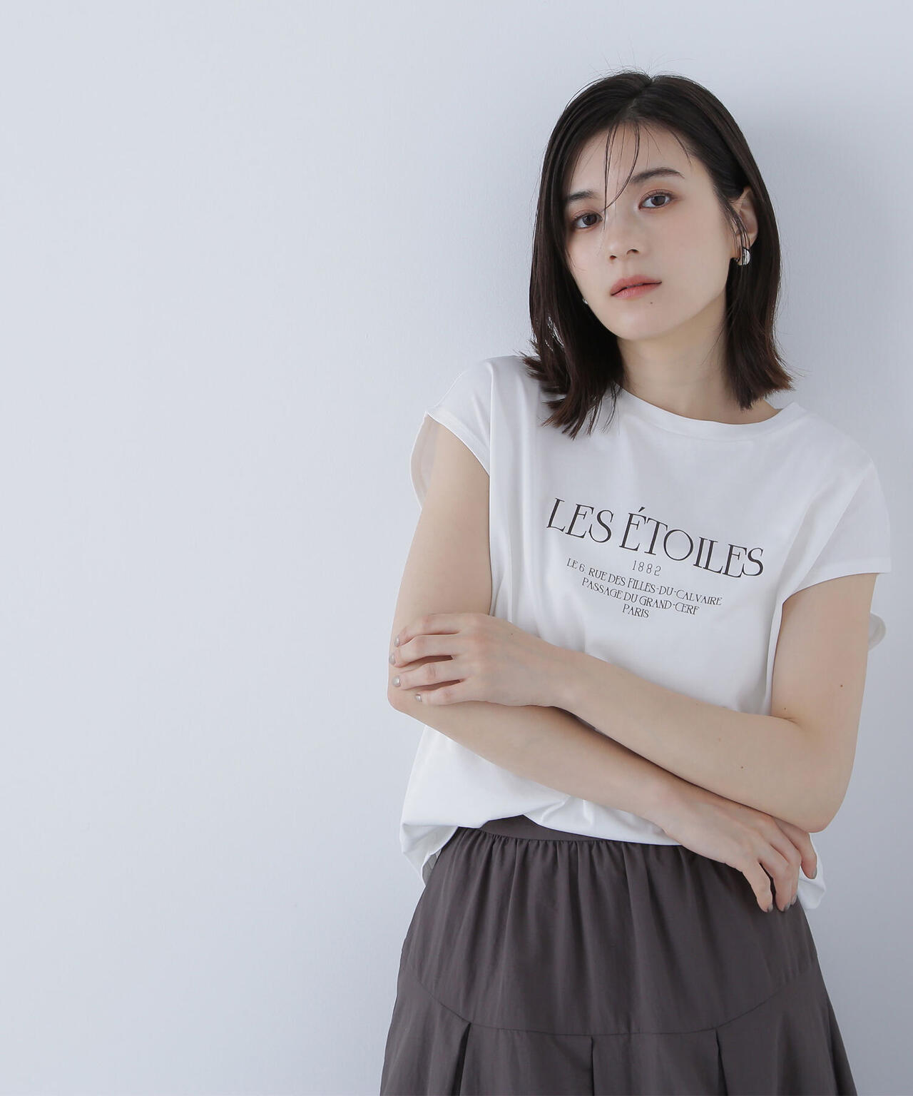 フレンチスリーブロゴTシャツ*