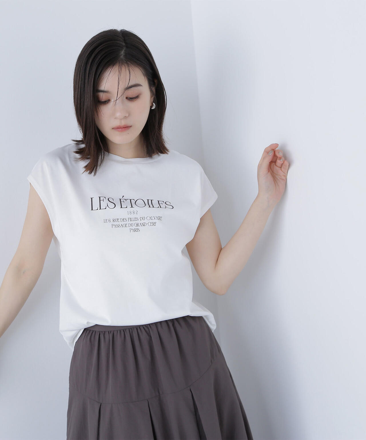 フレンチスリーブロゴTシャツ*