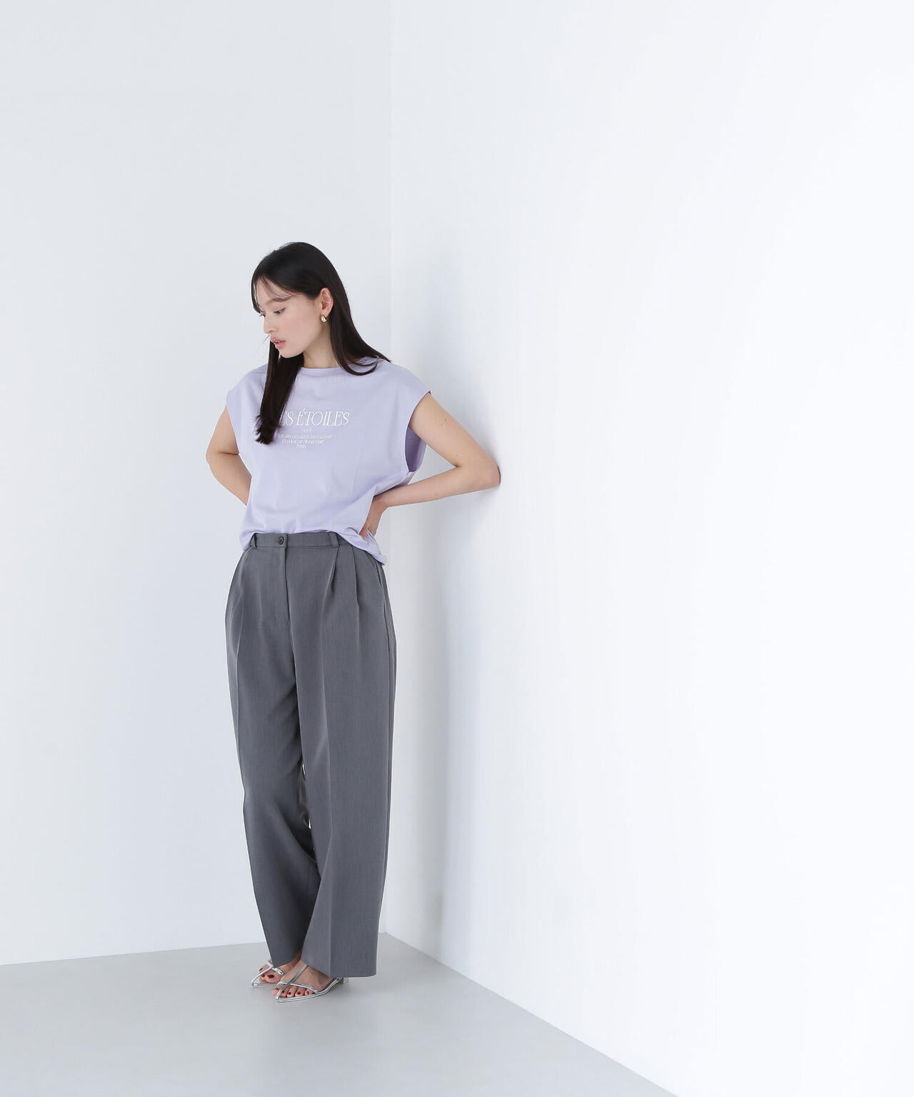 フレンチスリーブロゴTシャツ*