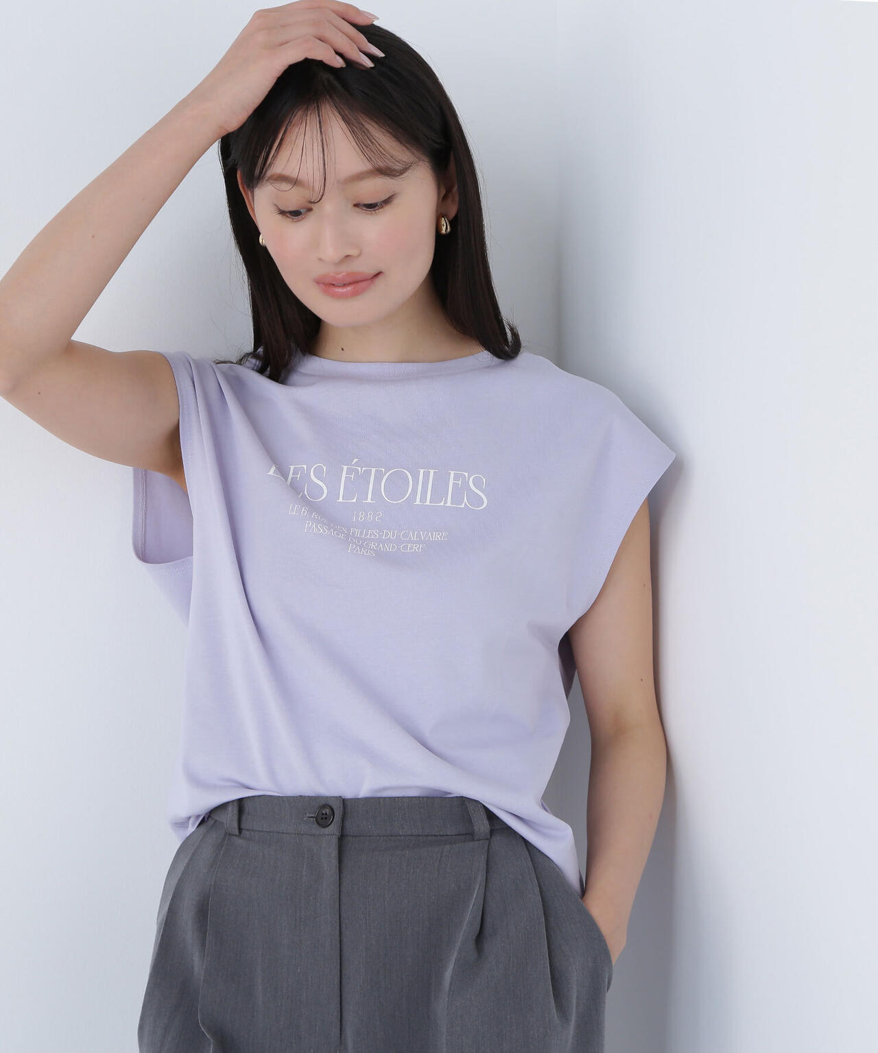 フレンチスリーブロゴTシャツ*