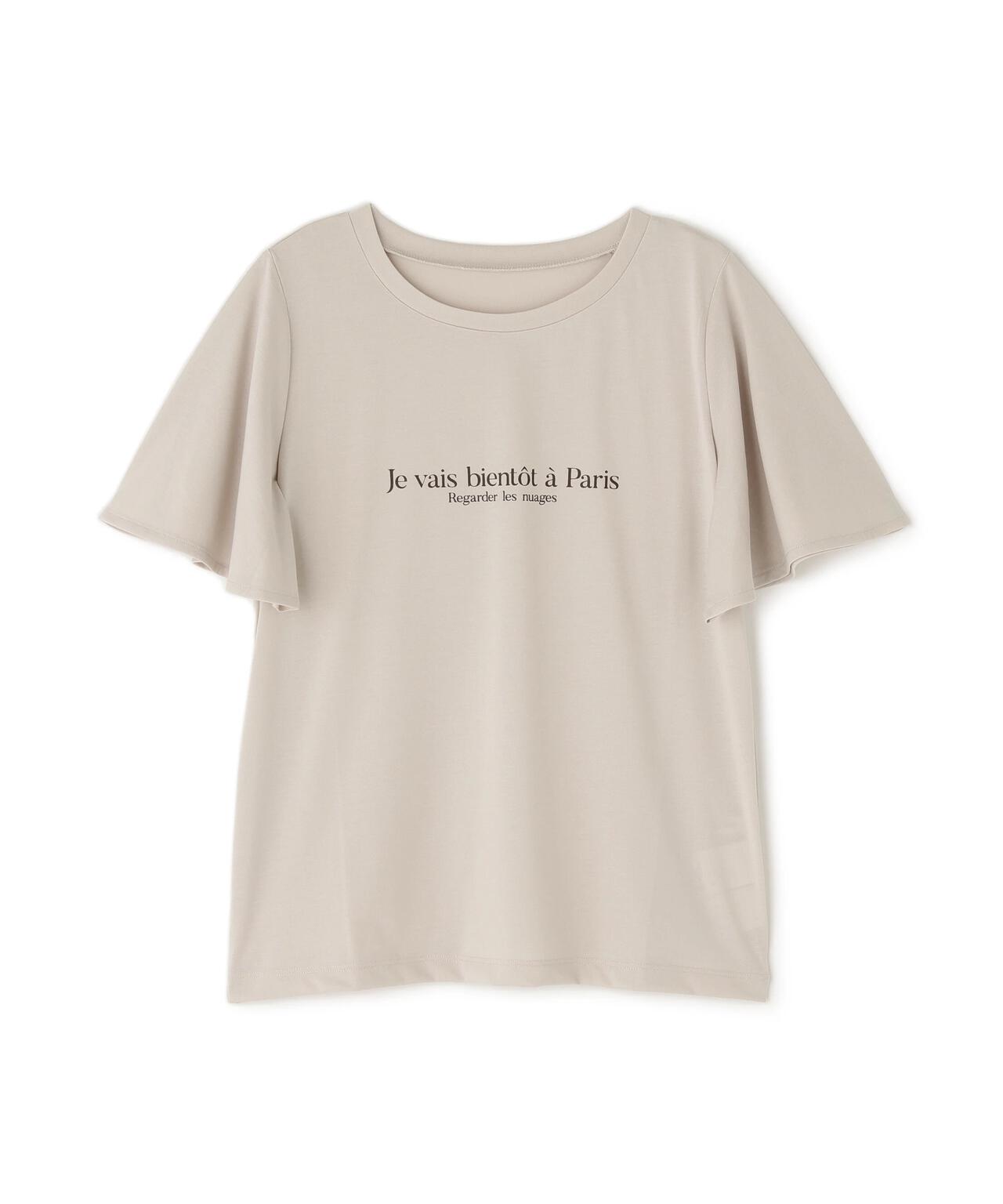 フレアスリーブロゴTシャツ*