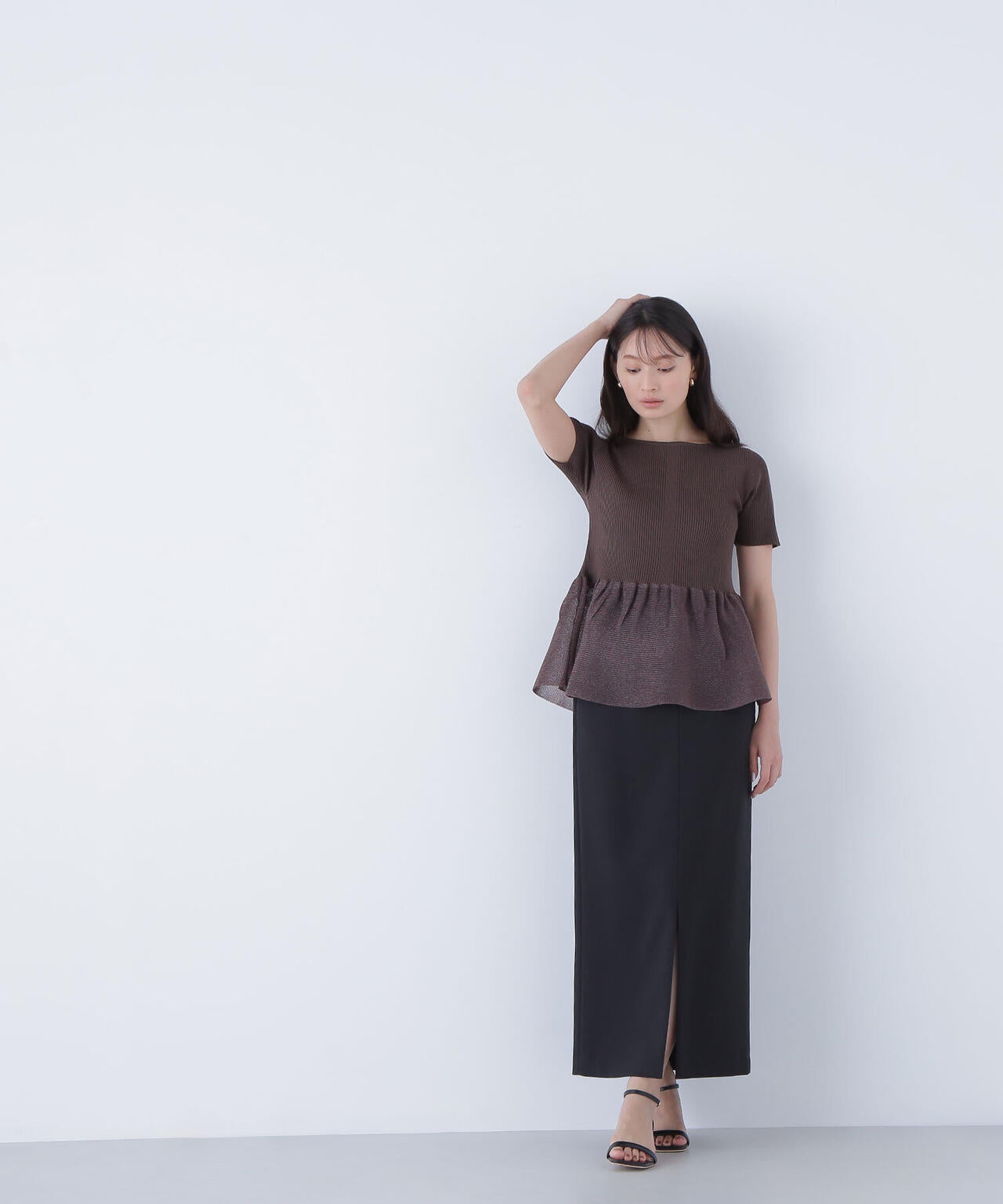 シアーペプラムフォルムニット＊