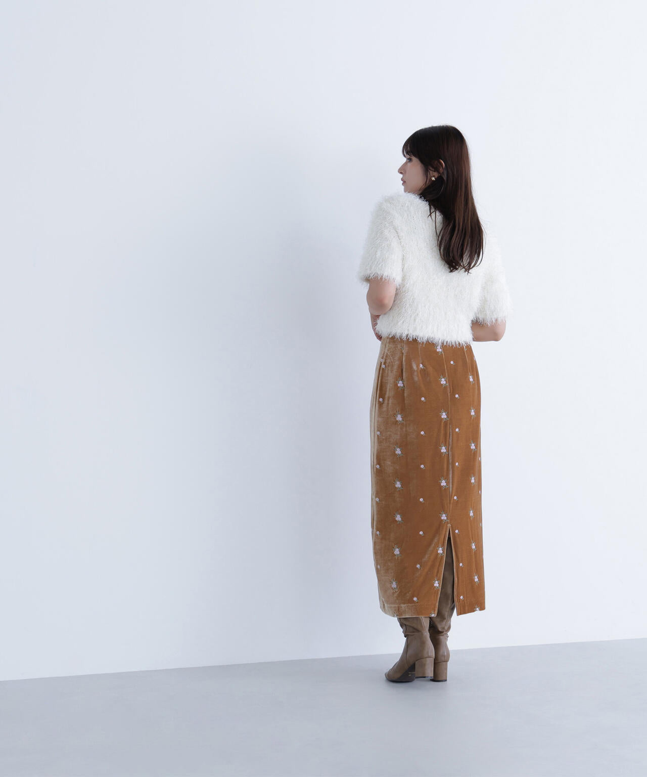 【BLANC】ミックスシャギーニット