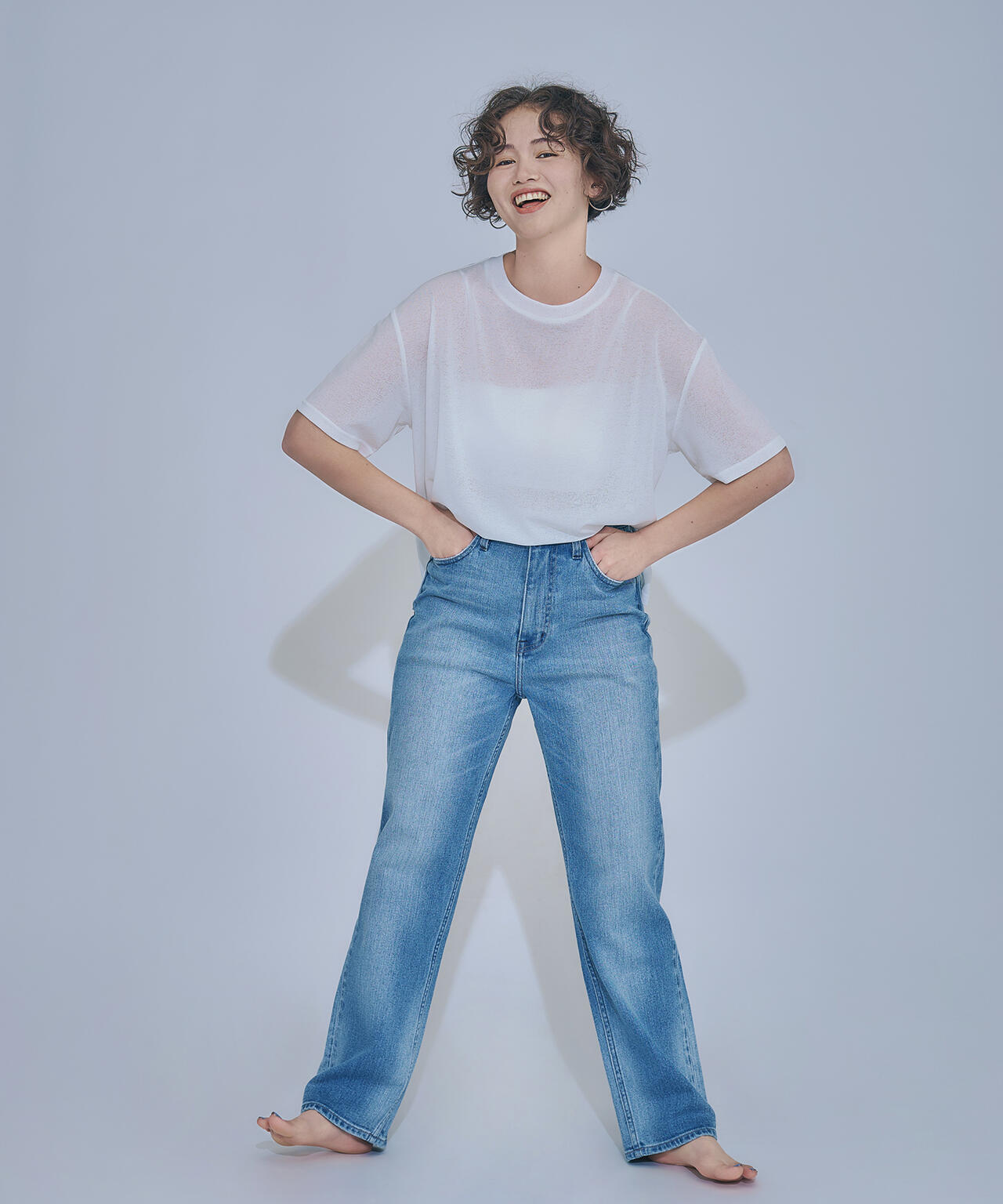 ＜FUDGE掲載＞＜Healthy DENIM＞ハイライズストレートデニムパンツ