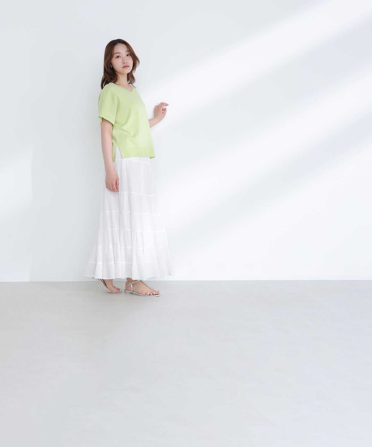 ＜sweet掲載＞総針ベーシック Vネックニット