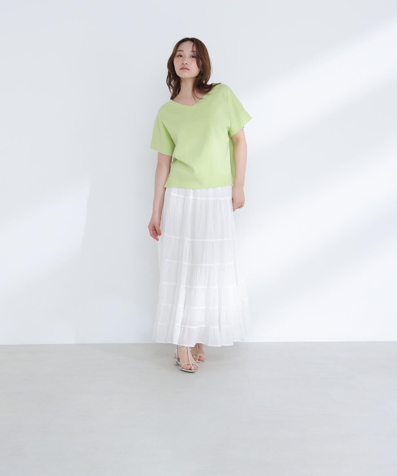 ＜sweet掲載＞総針ベーシック Vネックニット