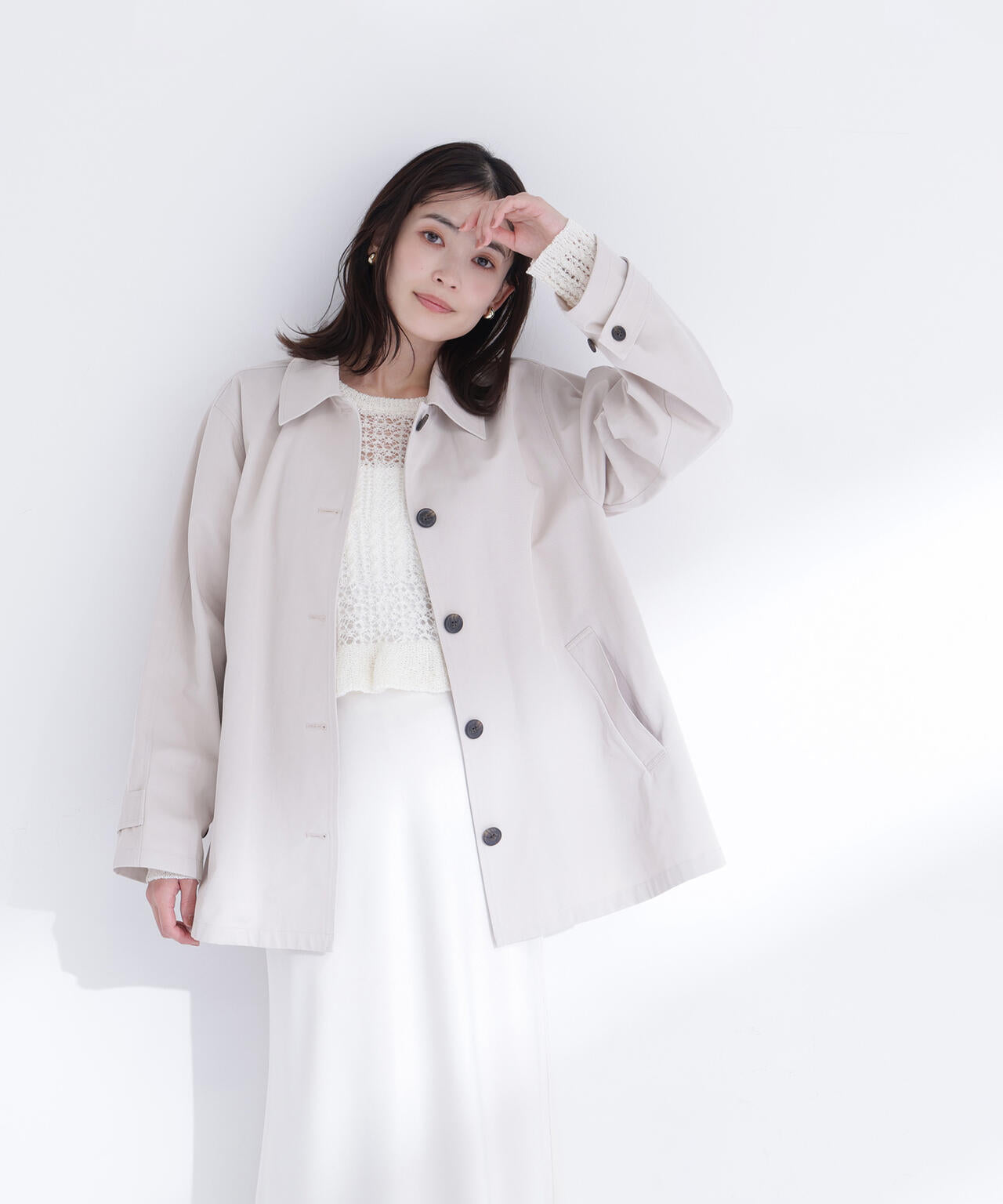 ＜sweet掲載＞クロップドレースメッシュニット