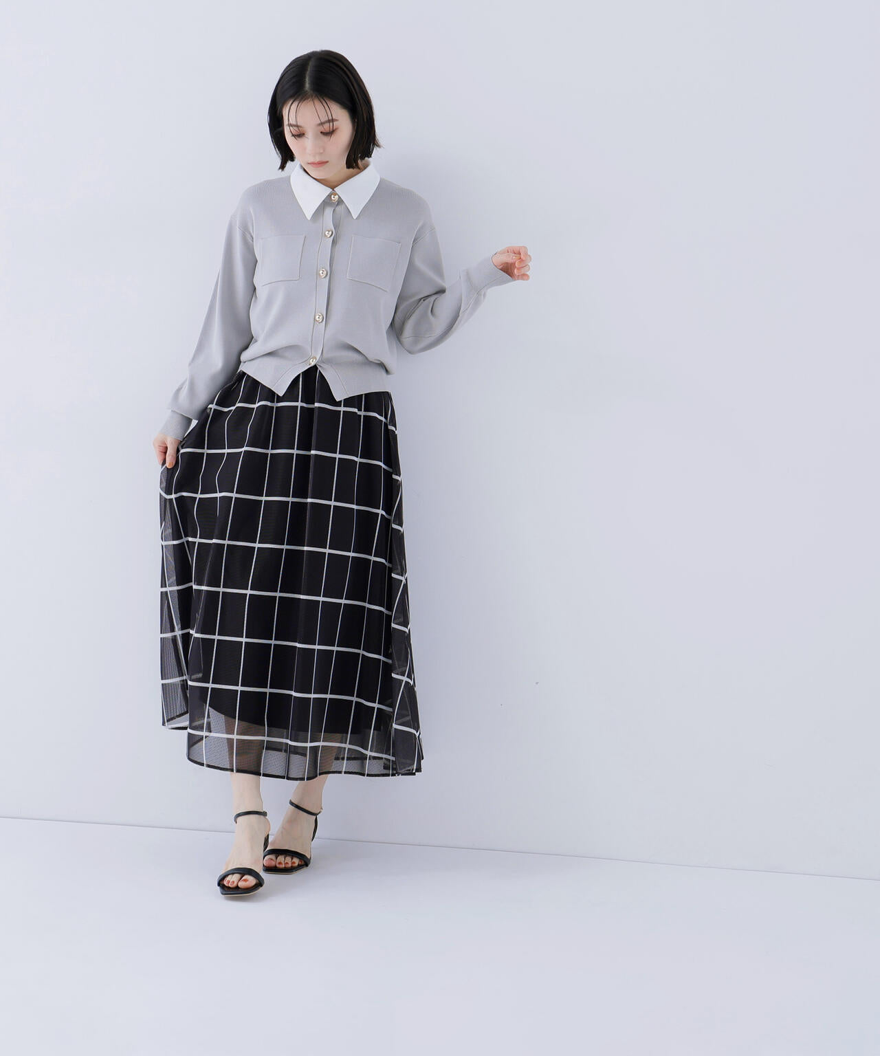 ＜CLASSY.掲載＞2wayカラーニットカーディガン