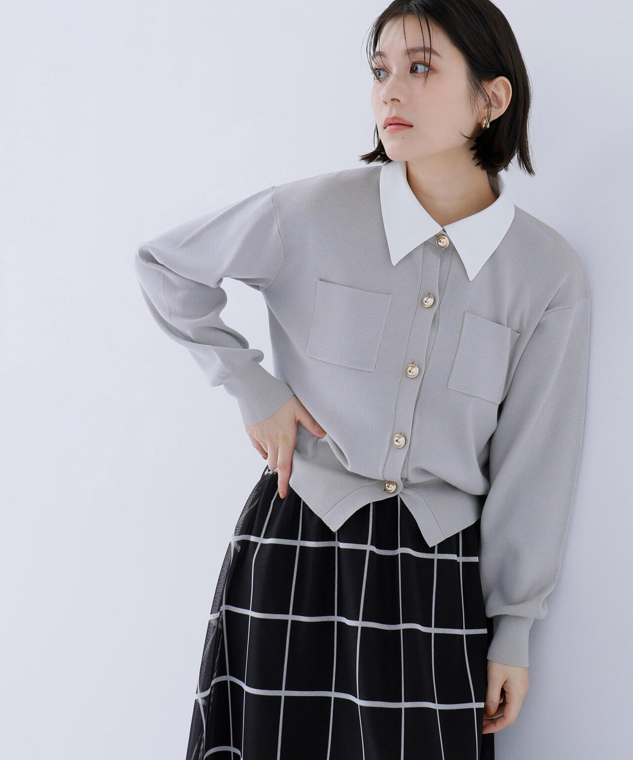＜CLASSY.掲載＞2wayカラーニットカーディガン