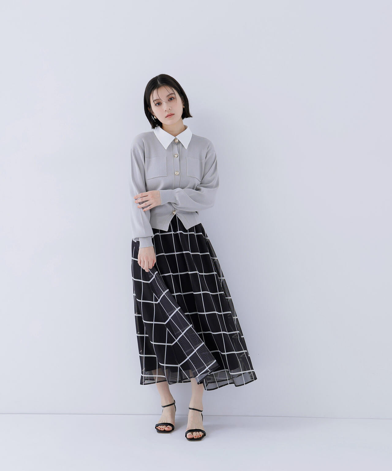 ＜CLASSY.掲載＞2wayカラーニットカーディガン