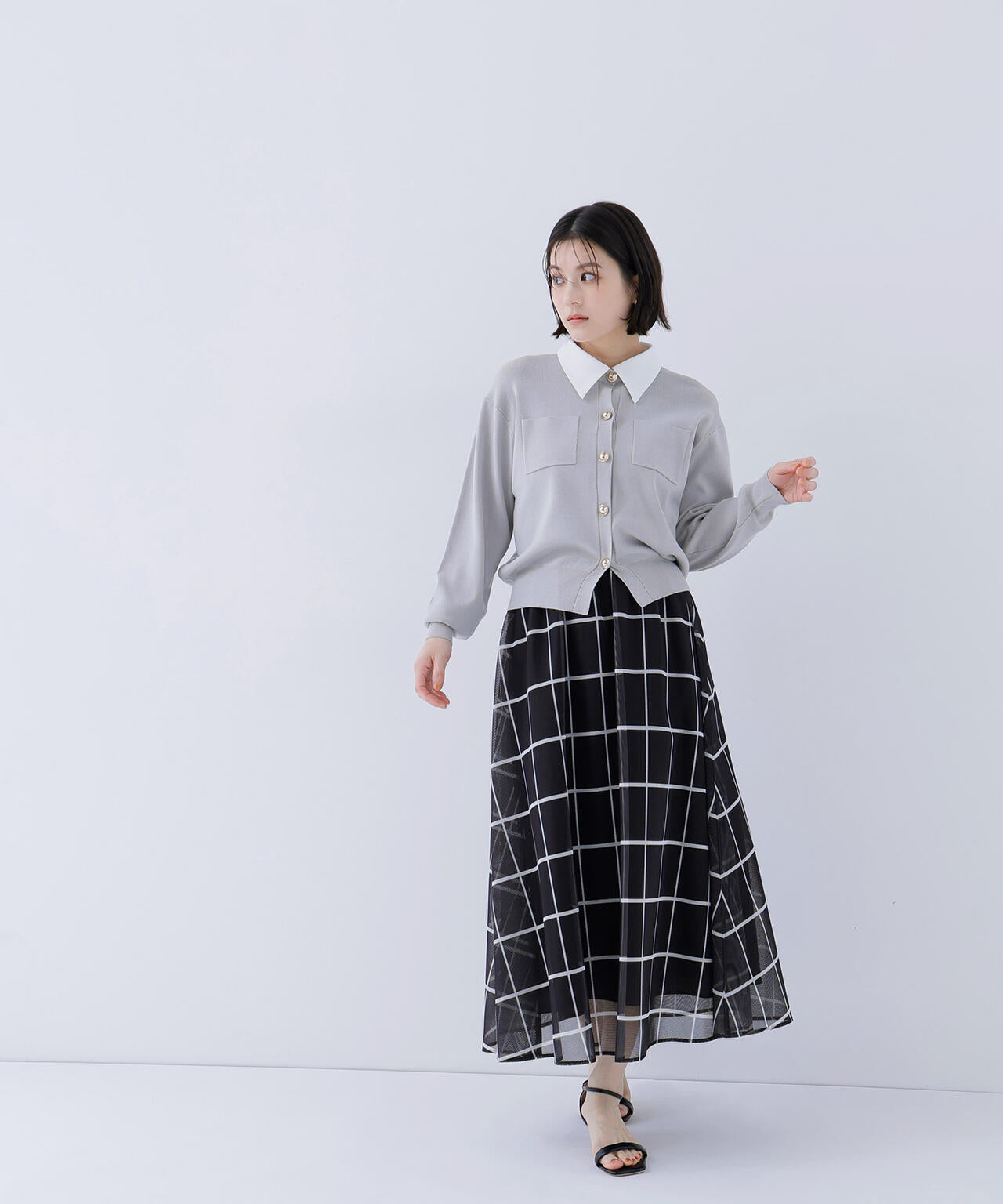＜CLASSY.掲載＞2wayカラーニットカーディガン
