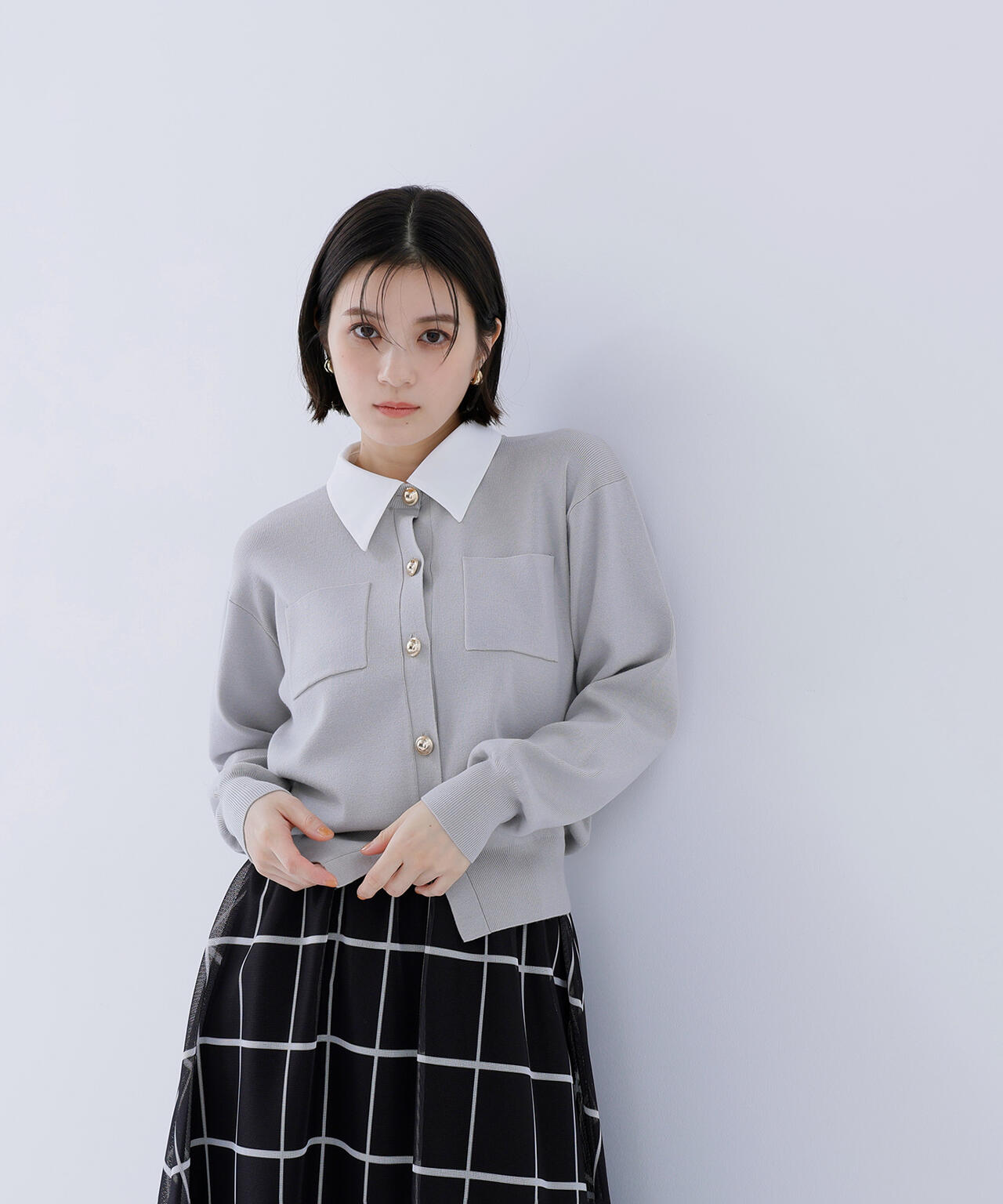 ＜CLASSY.掲載＞2wayカラーニットカーディガン