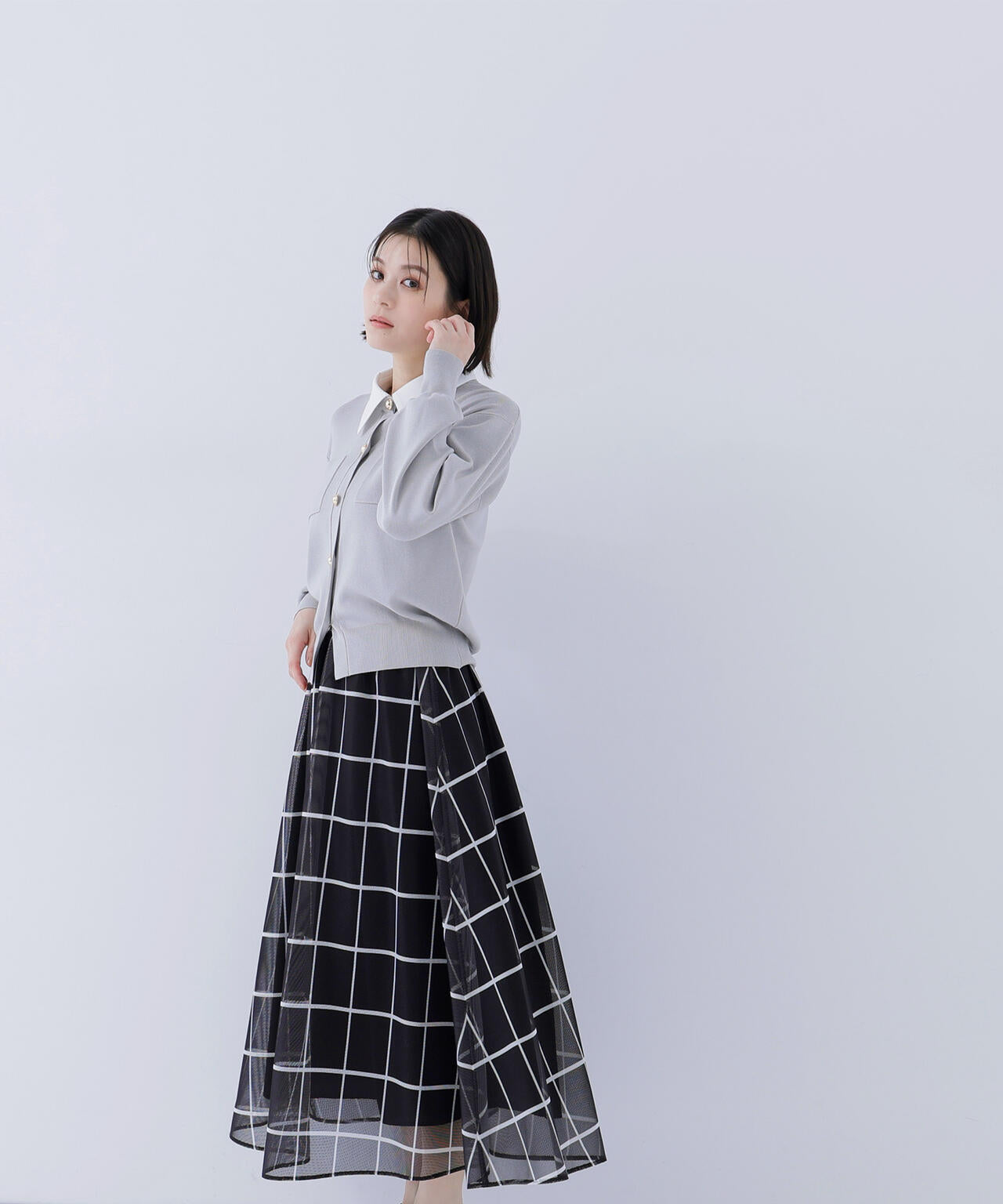 ＜CLASSY.掲載＞2wayカラーニットカーディガン