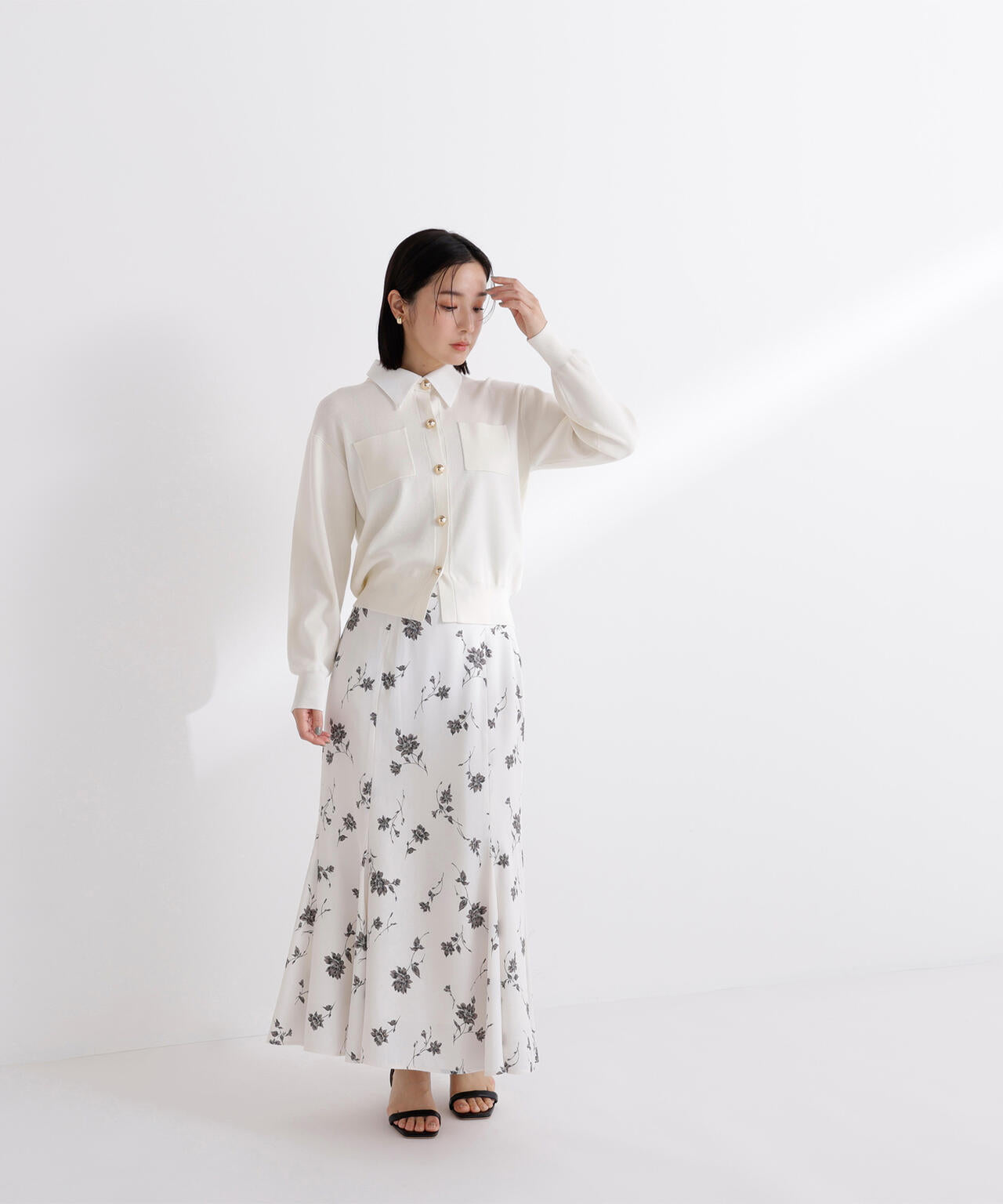 ＜CLASSY.掲載＞2wayカラーニットカーディガン