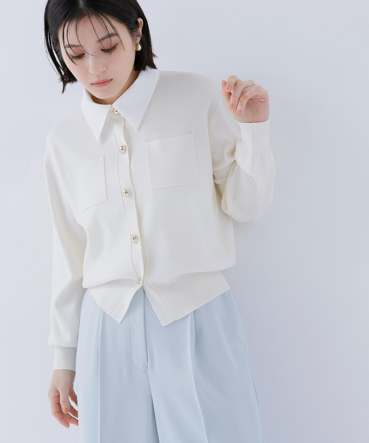 ＜CLASSY.掲載＞2wayカラーニットカーディガン