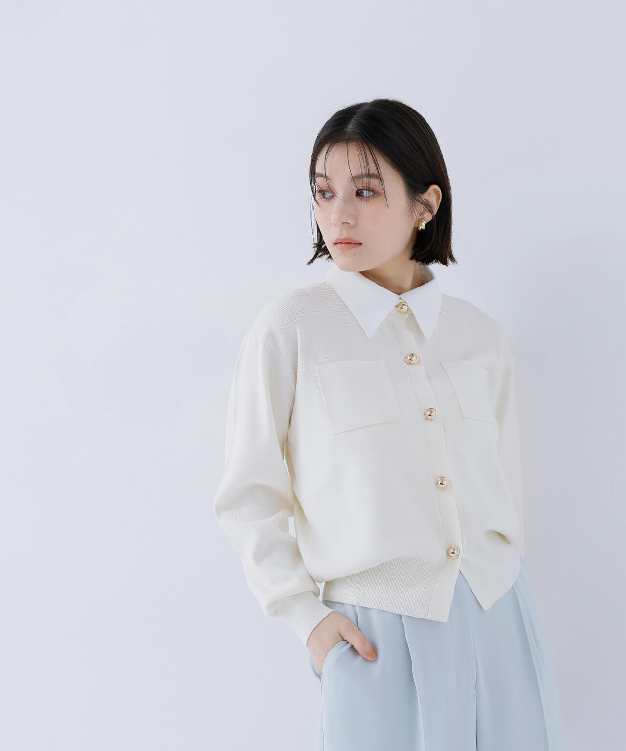 ＜CLASSY.掲載＞2wayカラーニットカーディガン
