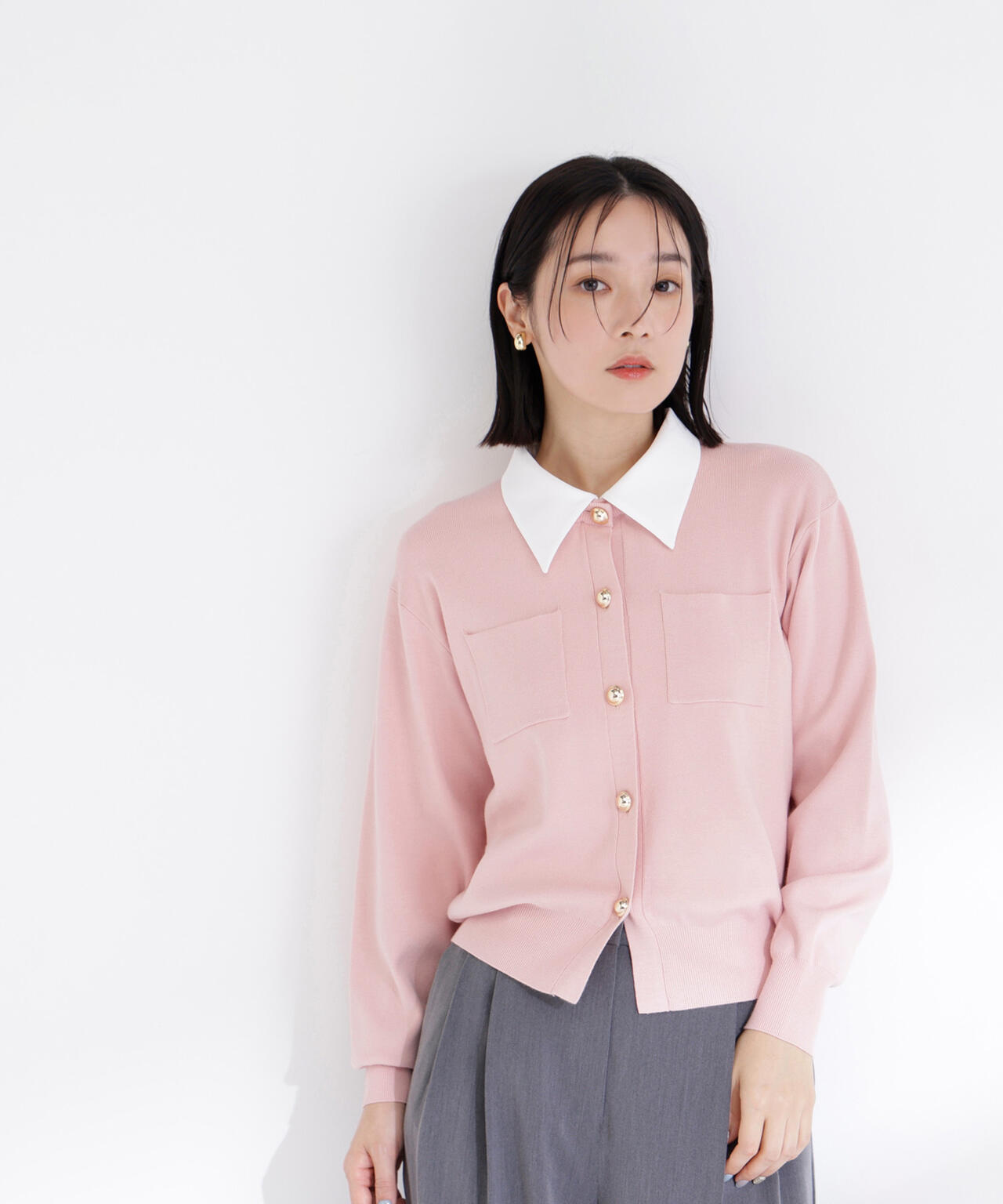 ＜CLASSY.掲載＞2wayカラーニットカーディガン