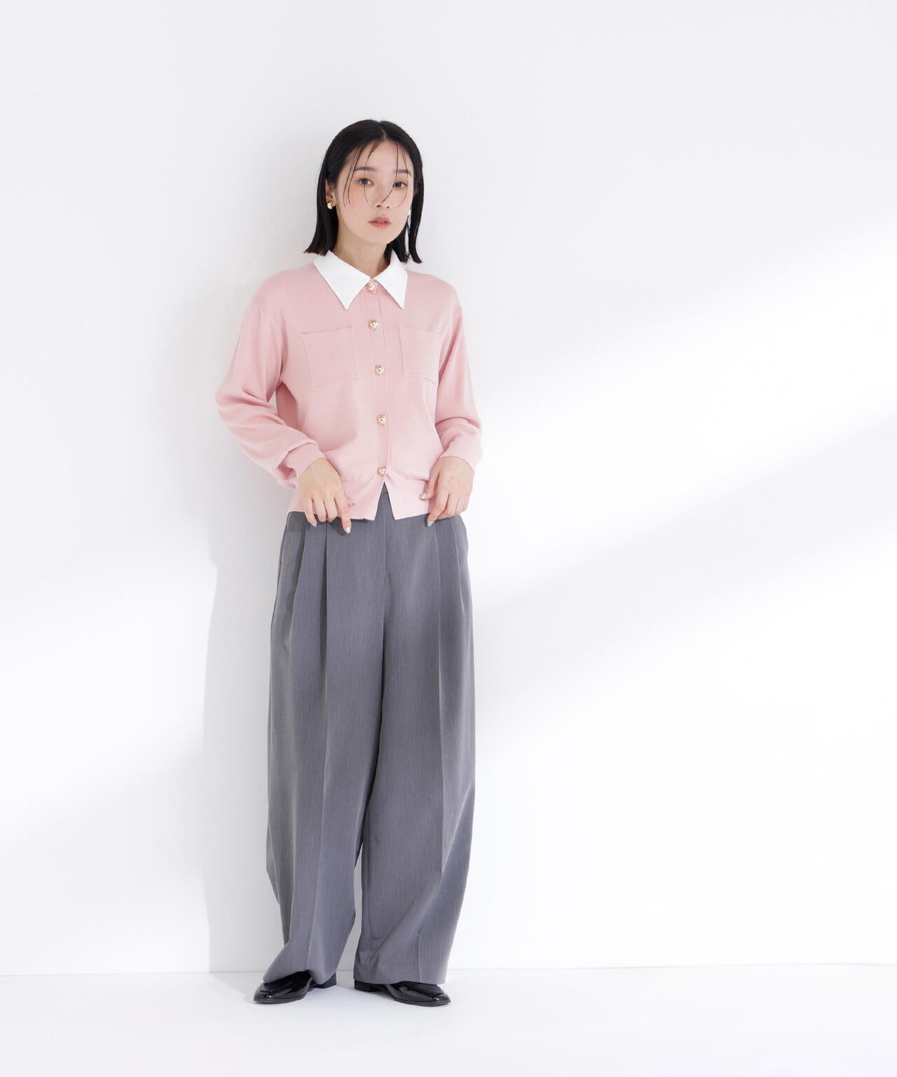 ＜CLASSY.掲載＞2wayカラーニットカーディガン