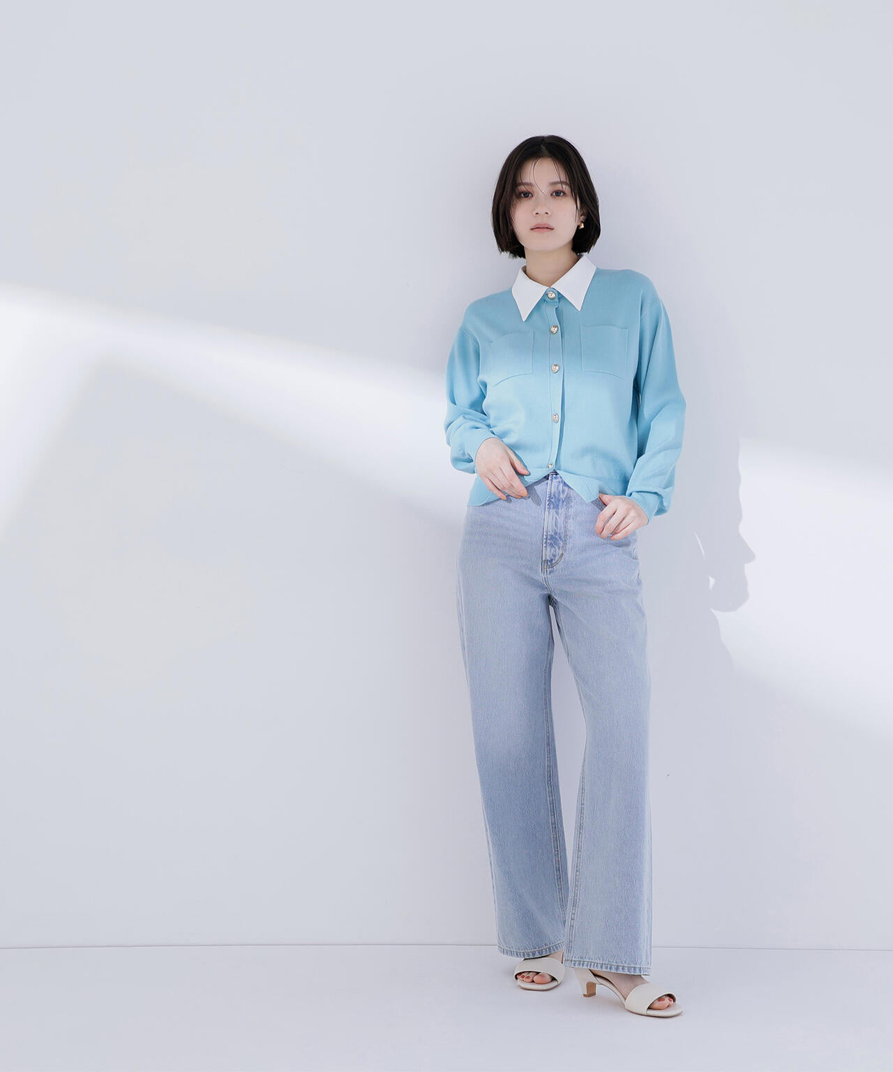 ＜CLASSY.掲載＞2wayカラーニットカーディガン