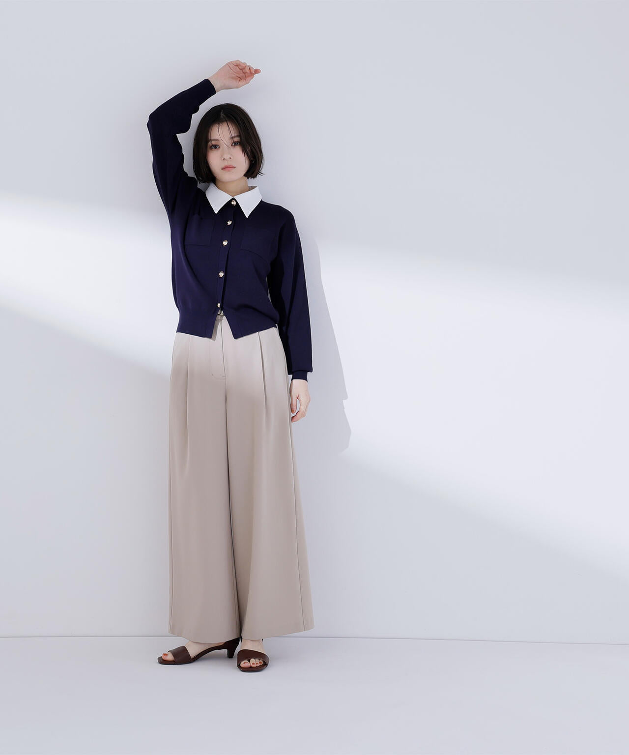＜CLASSY.掲載＞2wayカラーニットカーディガン