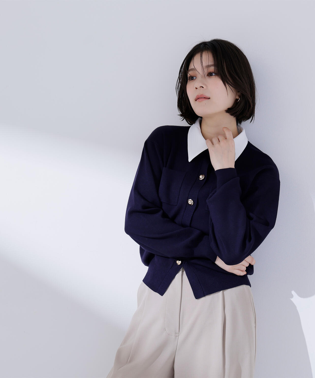 ＜CLASSY.掲載＞2wayカラーニットカーディガン
