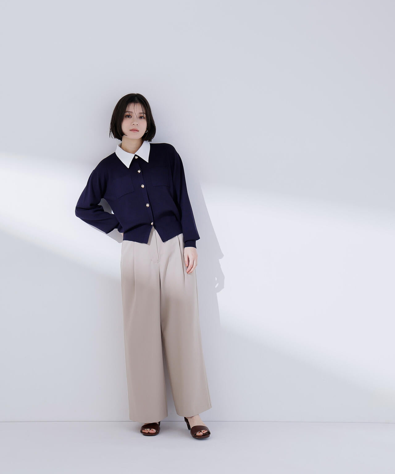 ＜CLASSY.掲載＞2wayカラーニットカーディガン