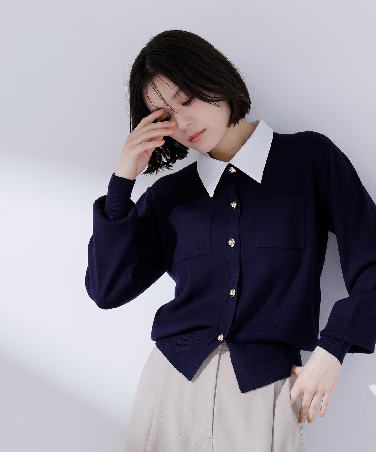 ＜CLASSY.掲載＞2wayカラーニットカーディガン