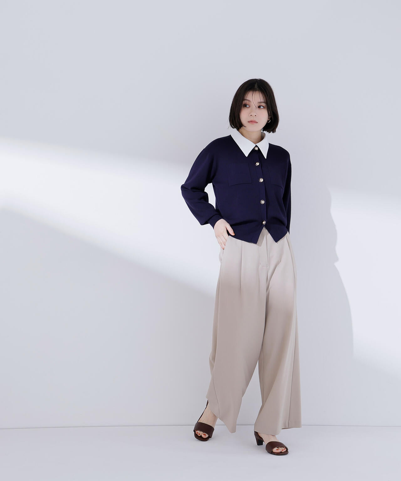＜CLASSY.掲載＞2wayカラーニットカーディガン
