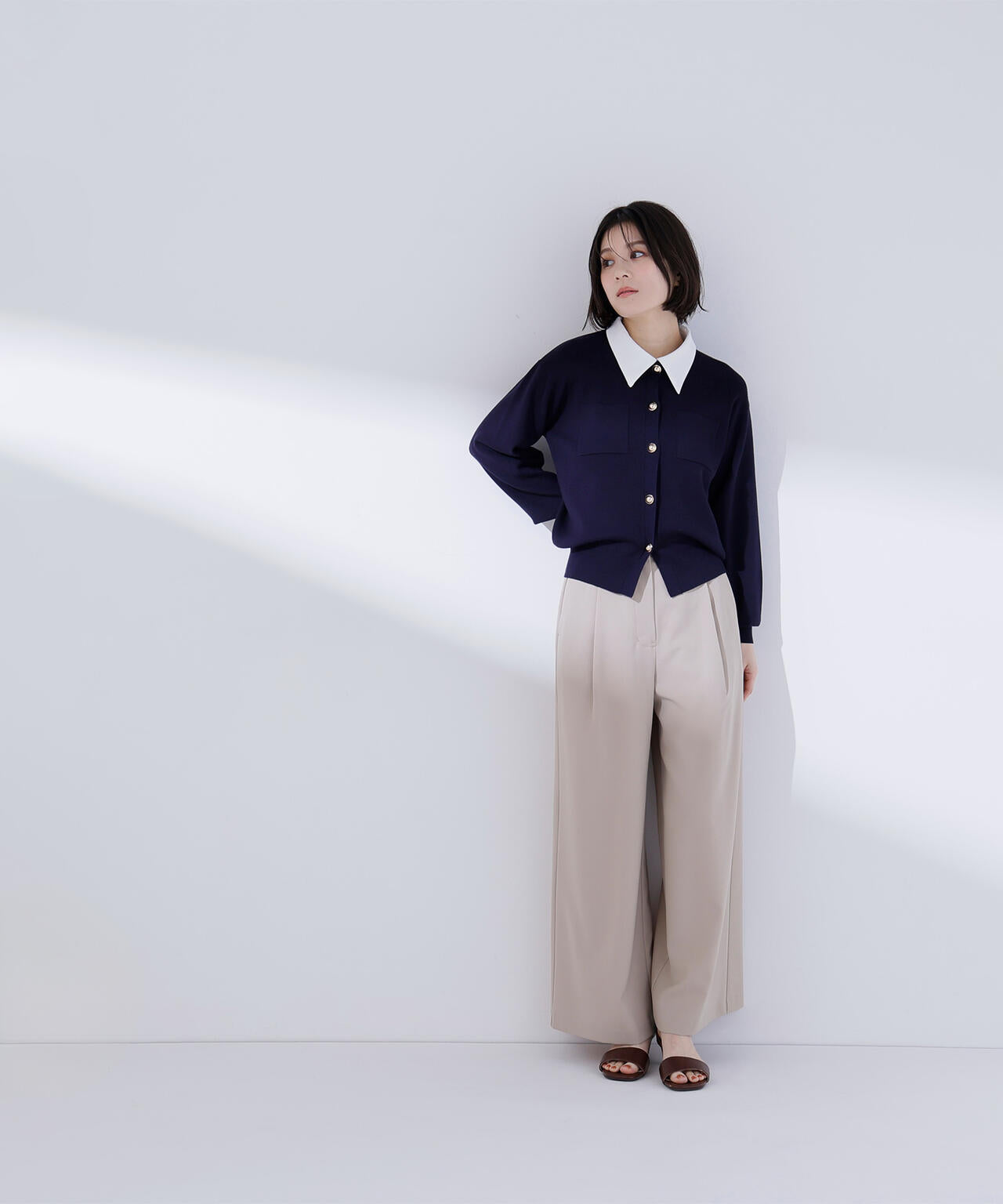 ＜CLASSY.掲載＞2wayカラーニットカーディガン