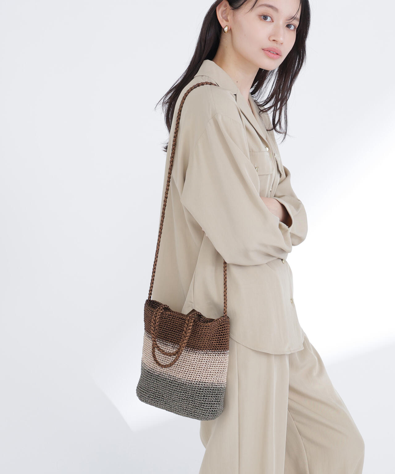 ＜Oggi.jp掲載＞メタリックボーダー2wayバッグ
