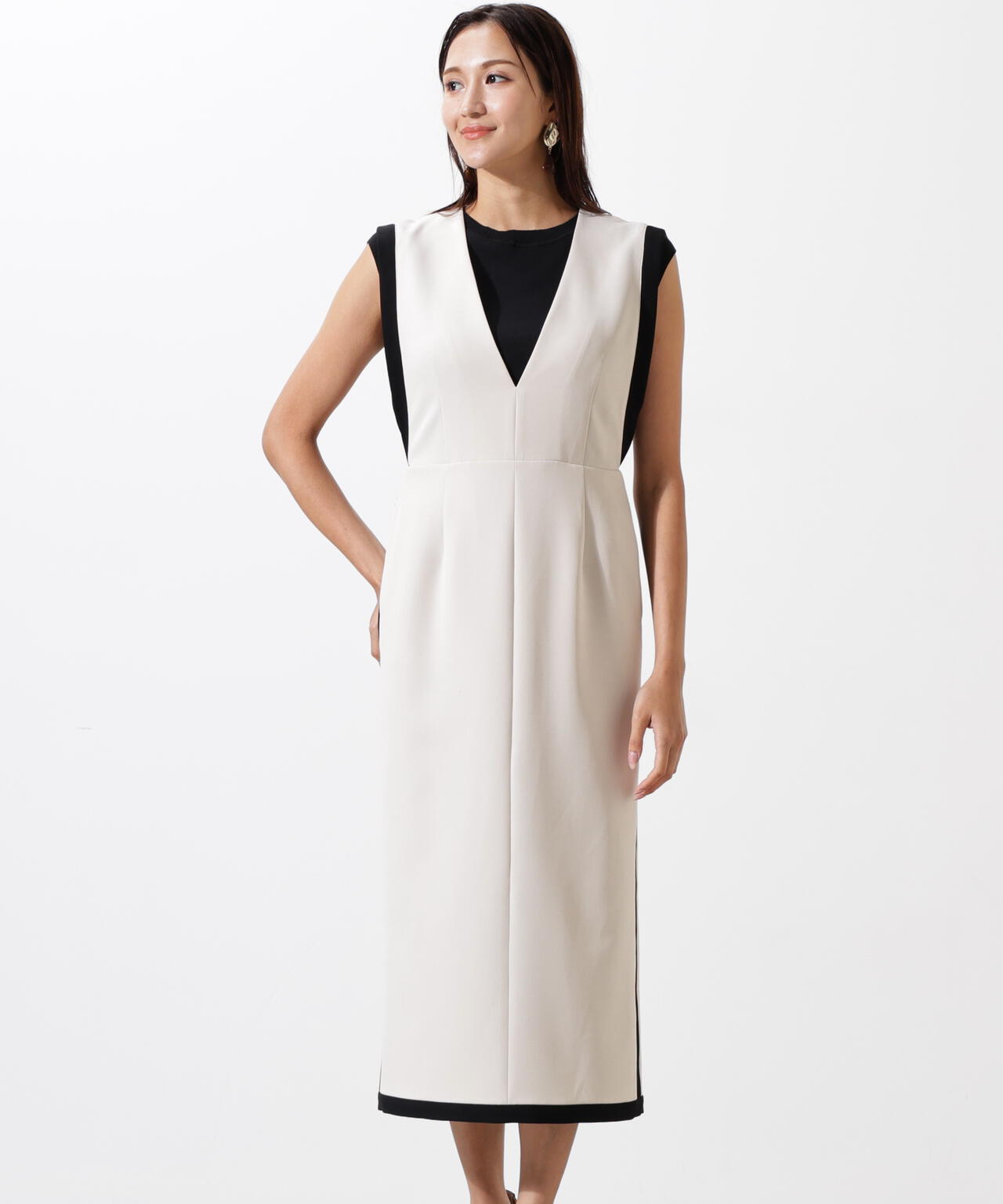 バイカラーＶネックジャンスカ