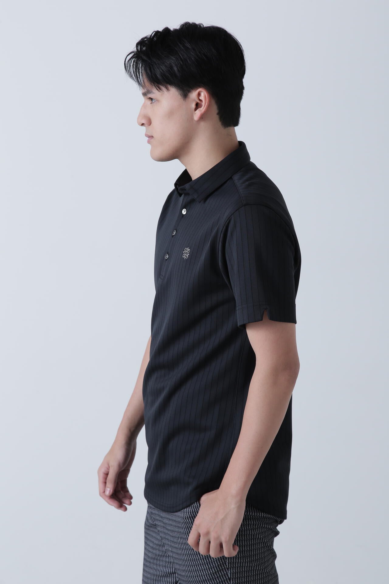 ストライプ半袖ポロシャツ (MENS)