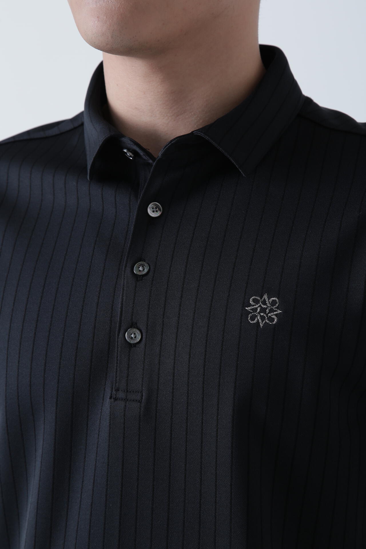 ストライプ半袖ポロシャツ (MENS)