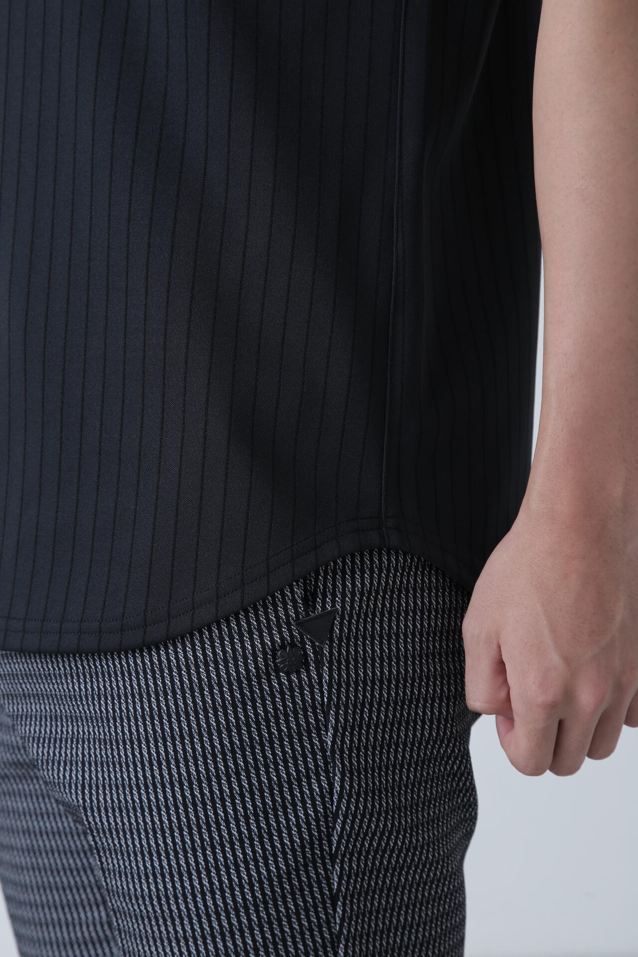 ストライプ半袖ポロシャツ (MENS)