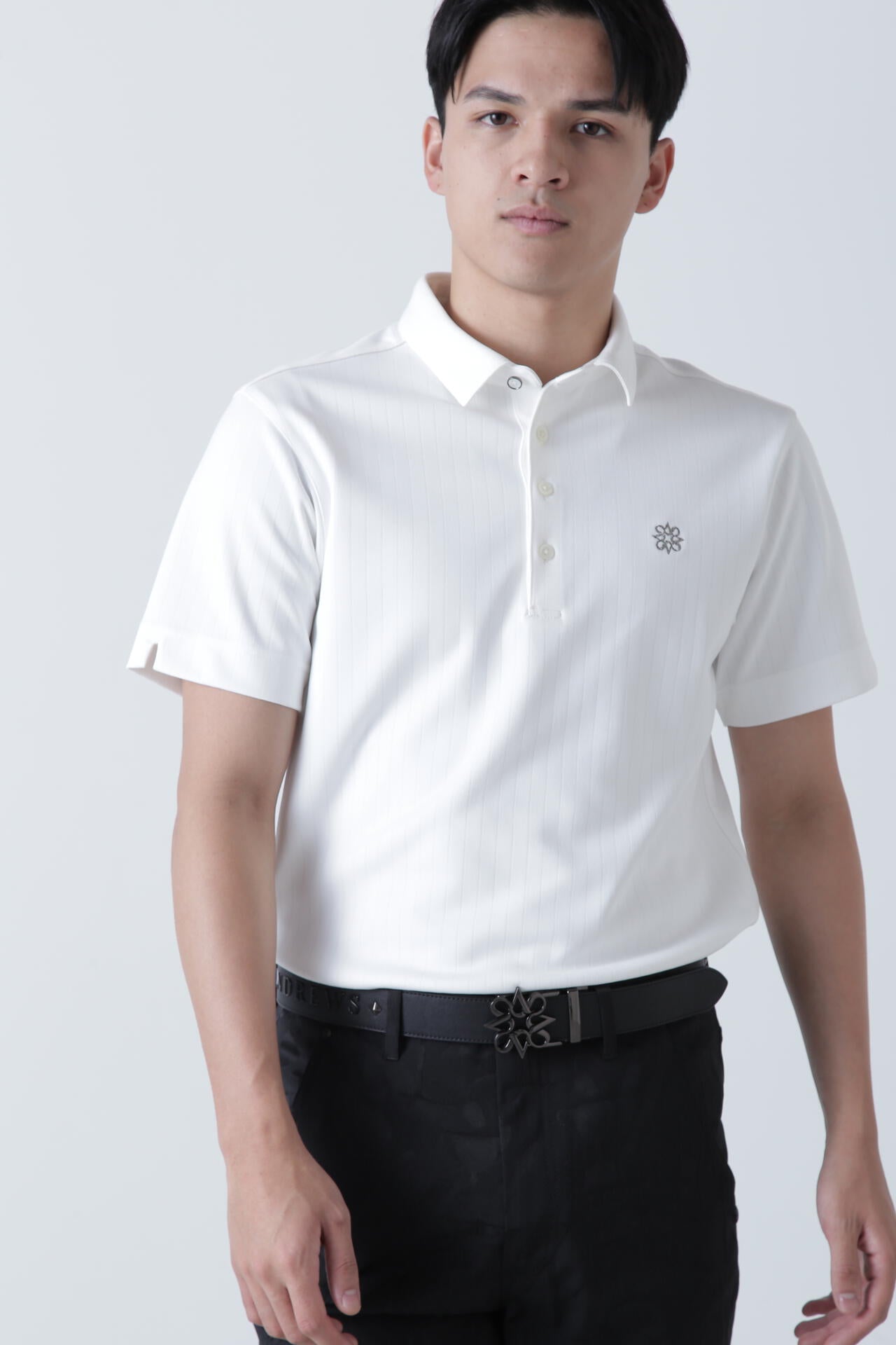 ストライプ半袖ポロシャツ (MENS)