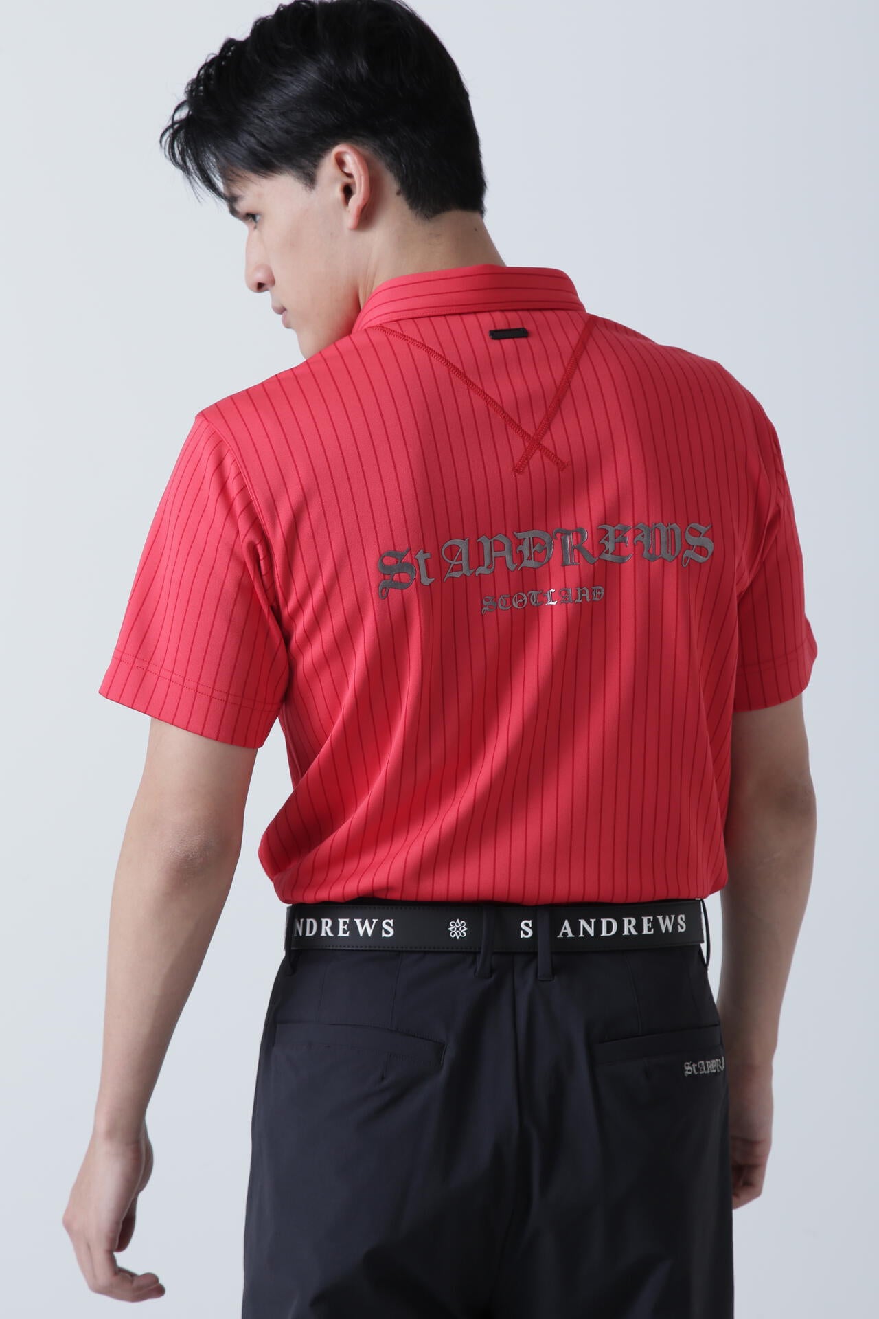 ストライプ半袖ポロシャツ (MENS)