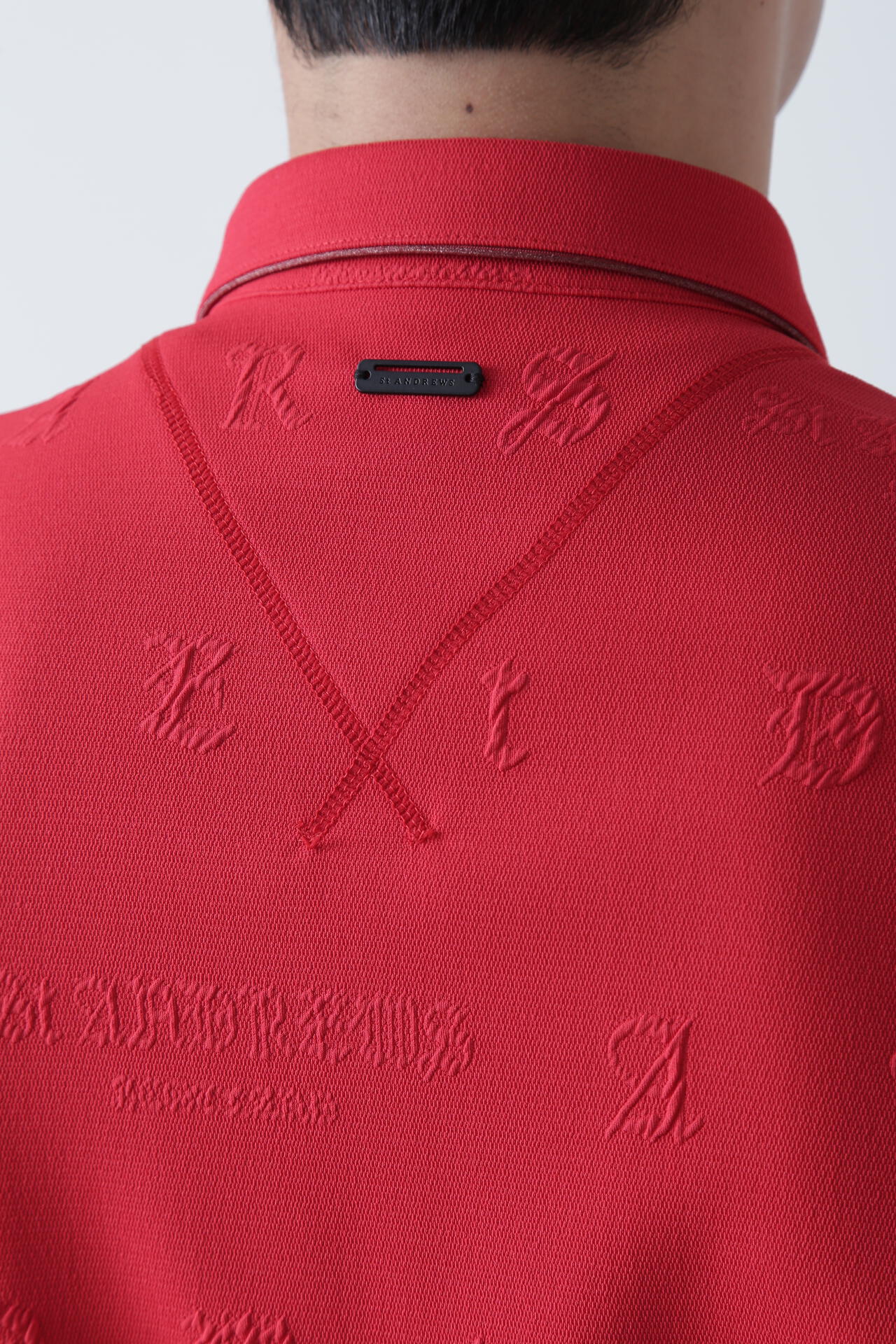ふくれジャガードロゴ半袖ポロシャツ (MENS)