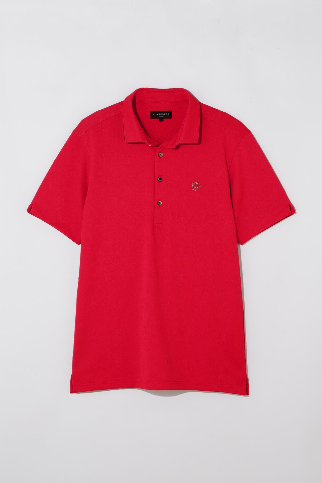 ふくれジャガードロゴ半袖ポロシャツ (MENS)