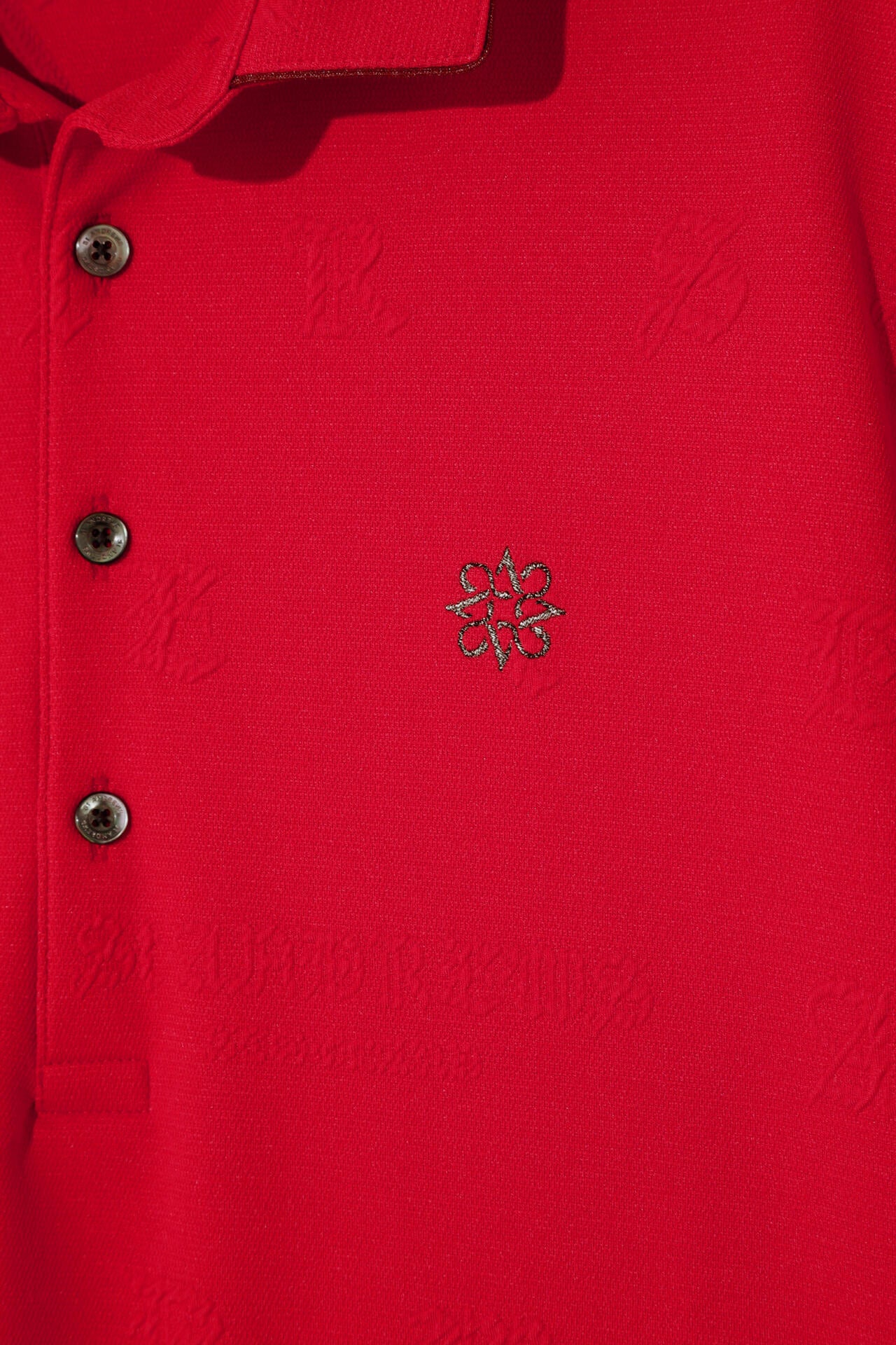 ふくれジャガードロゴ半袖ポロシャツ (MENS)