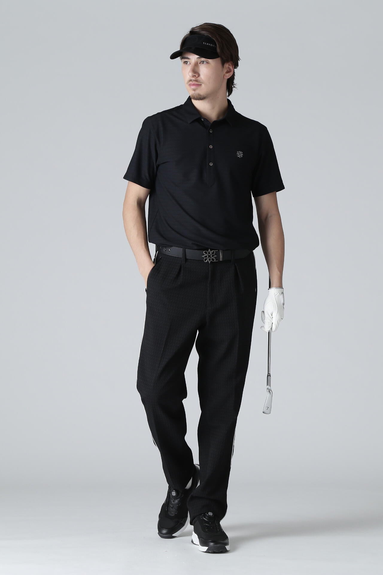縄柄ジャガード半袖シャツ (MENS)