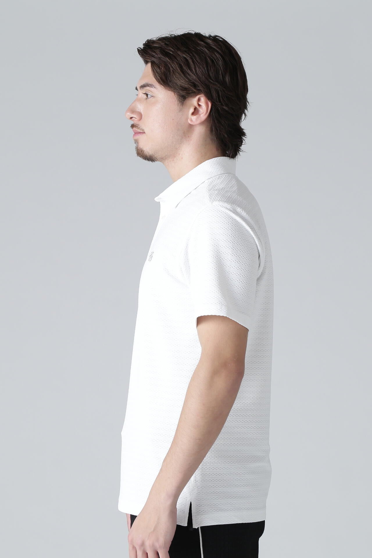 縄柄ジャガード半袖シャツ (MENS)